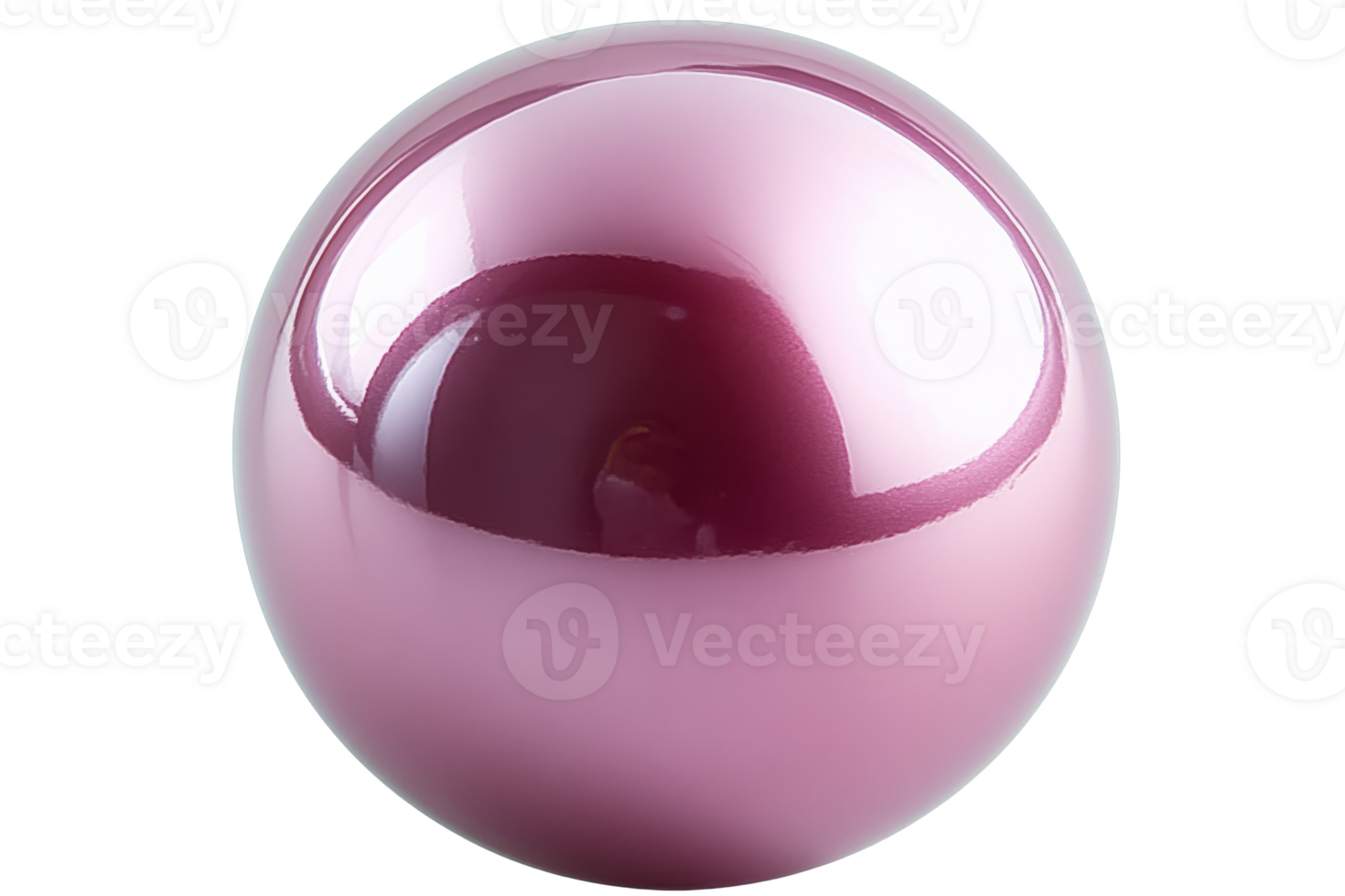 Reflective pink sphere on white backdrop png