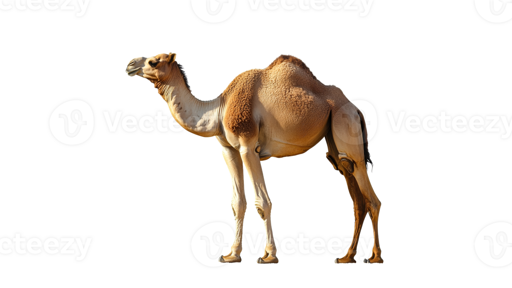 Camel in the sunlit desert png