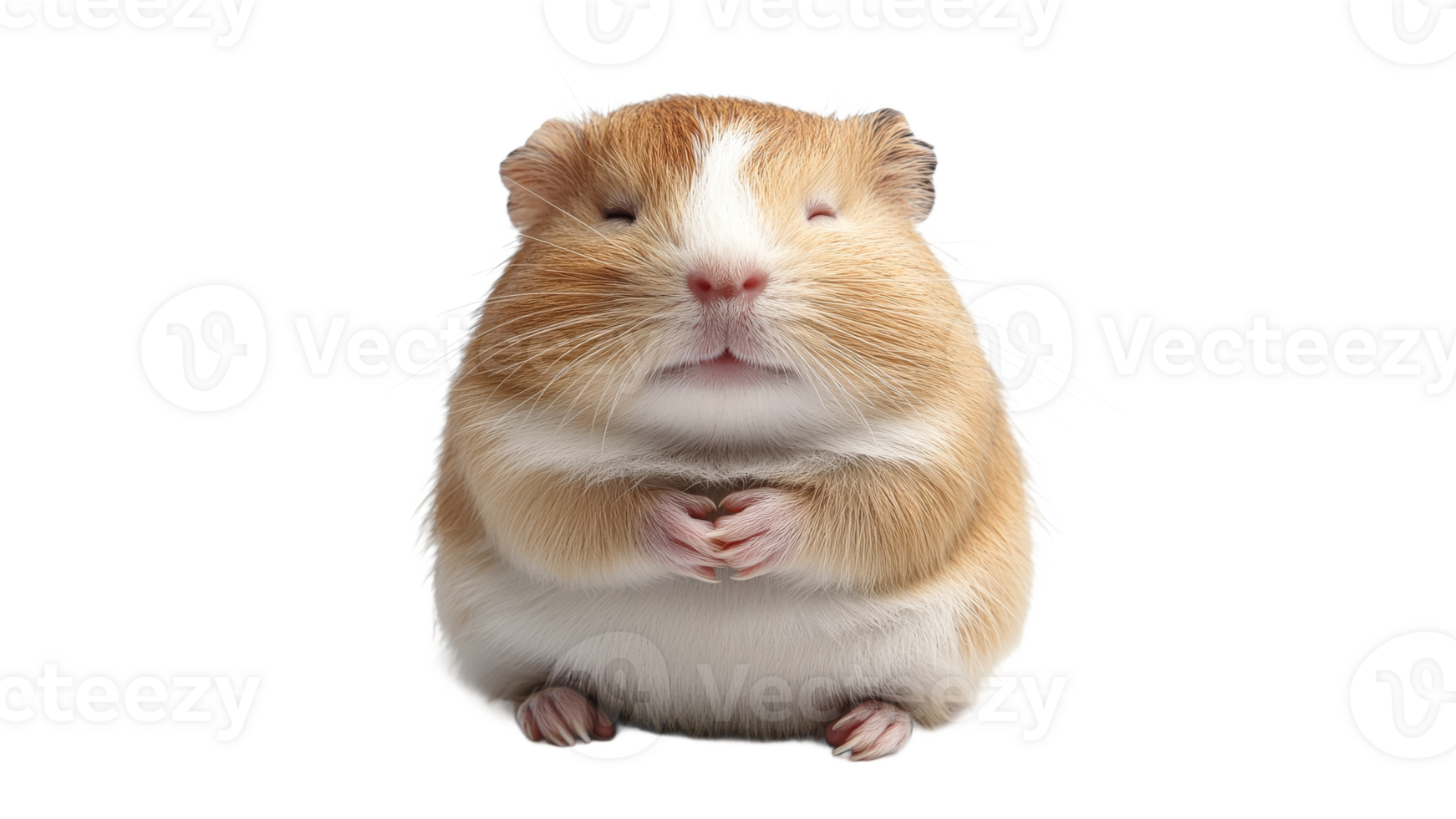 Cute guinea pig posing with tiny paws together png