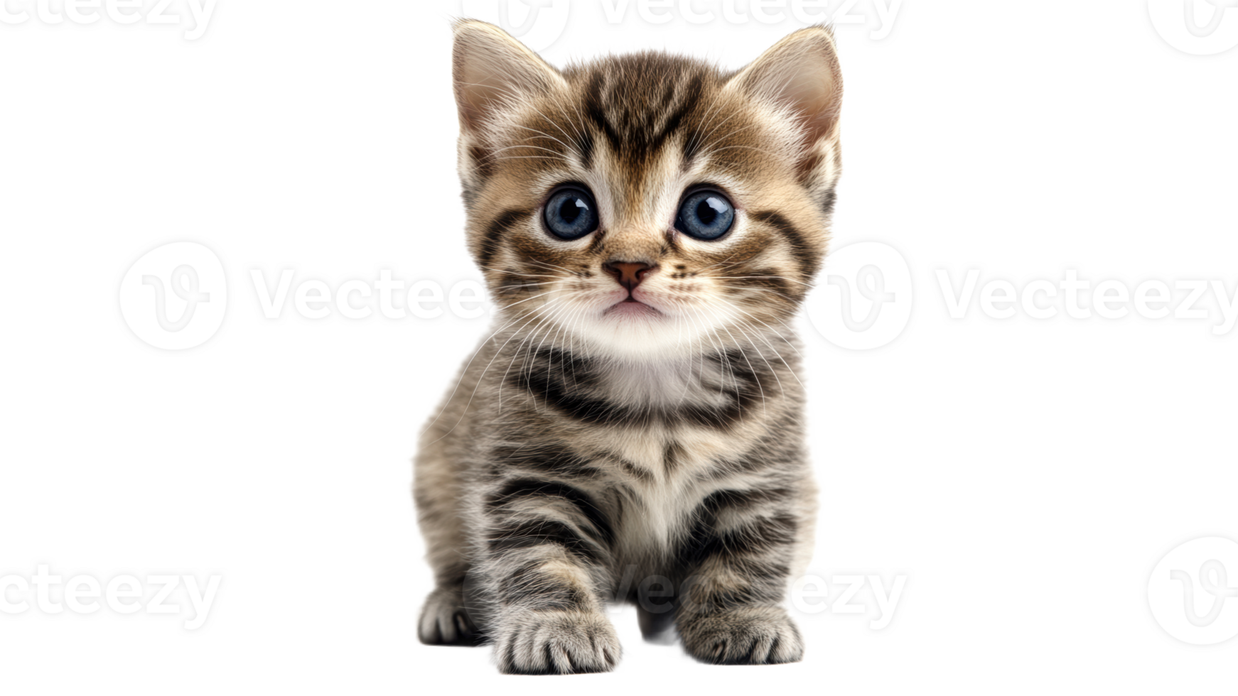 Blue eyed tabby kitten exploring png