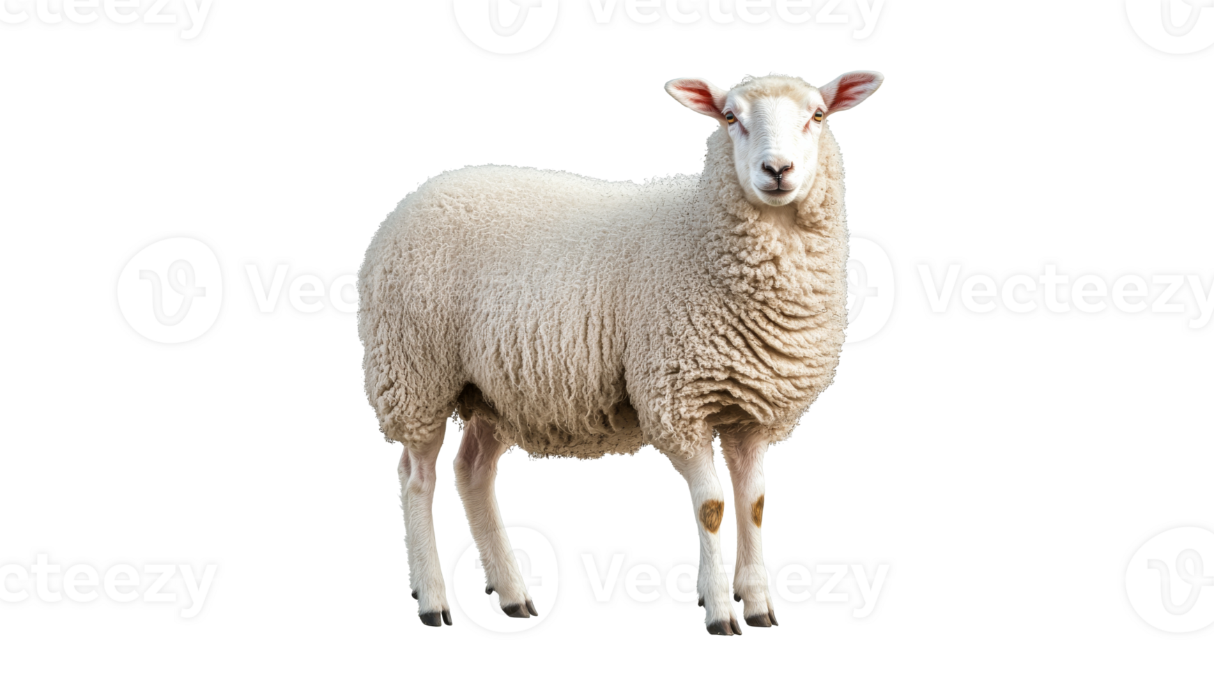 Fluffy sheep standing in a bright setting png