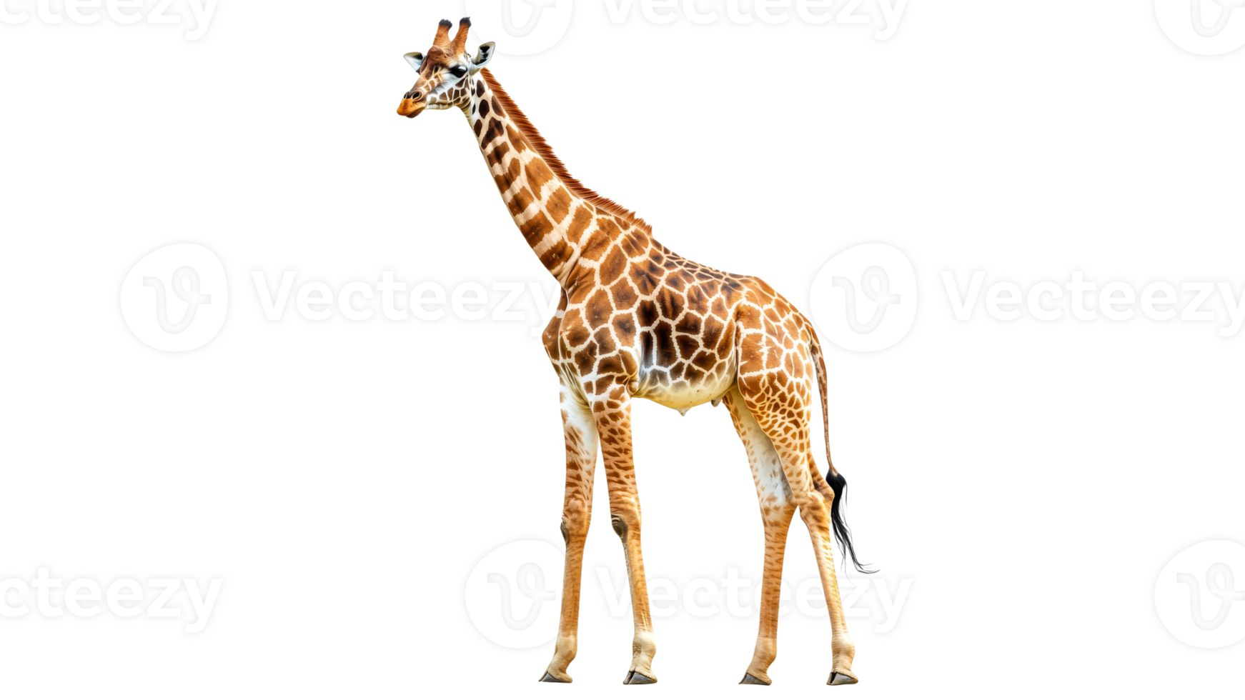 Giraffe standing gracefully in a natural pose png