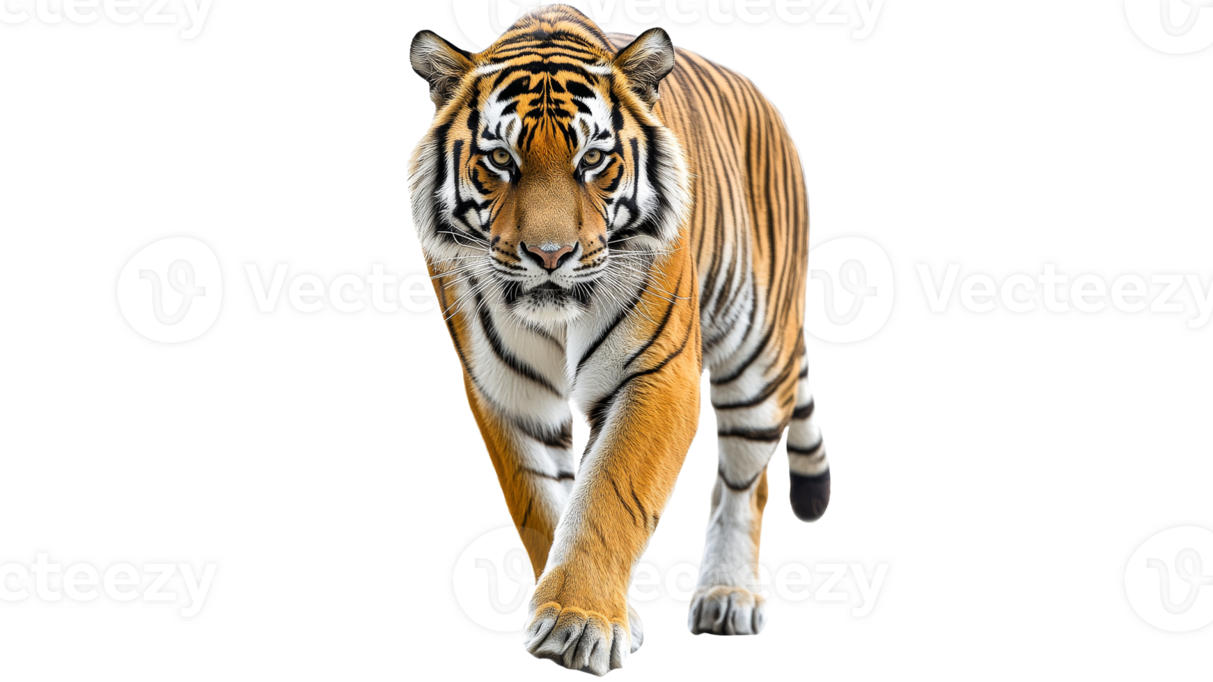 Majestic tiger walking confidently in its habitat png