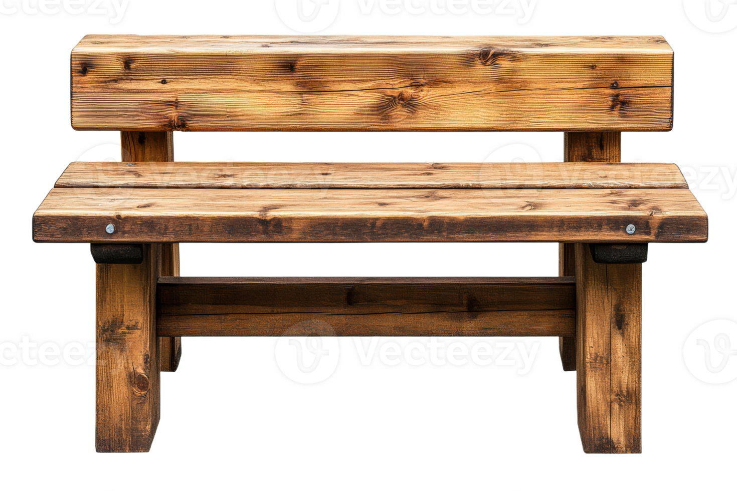 Rustic wooden bench crafted for outdoor spaces png