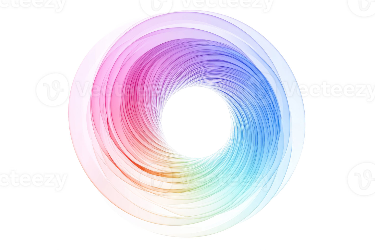 Vibrant circular design with gradient colors png