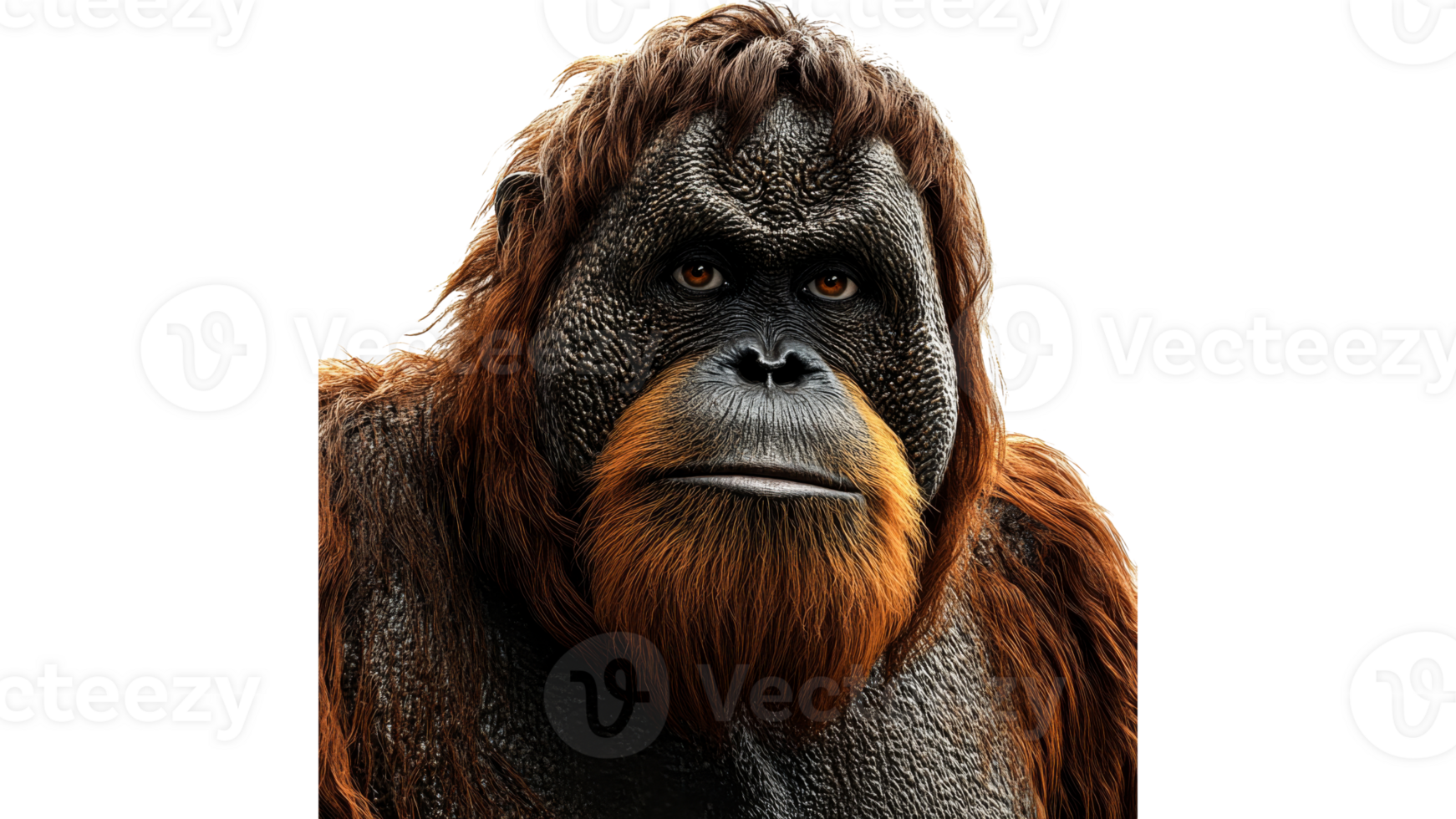 Powerful expression of a majestic orangutan png