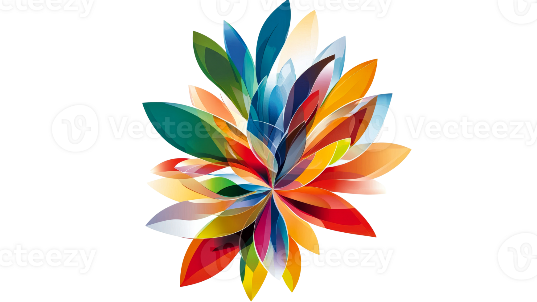 Colorful floral design with vibrant leaf patterns png