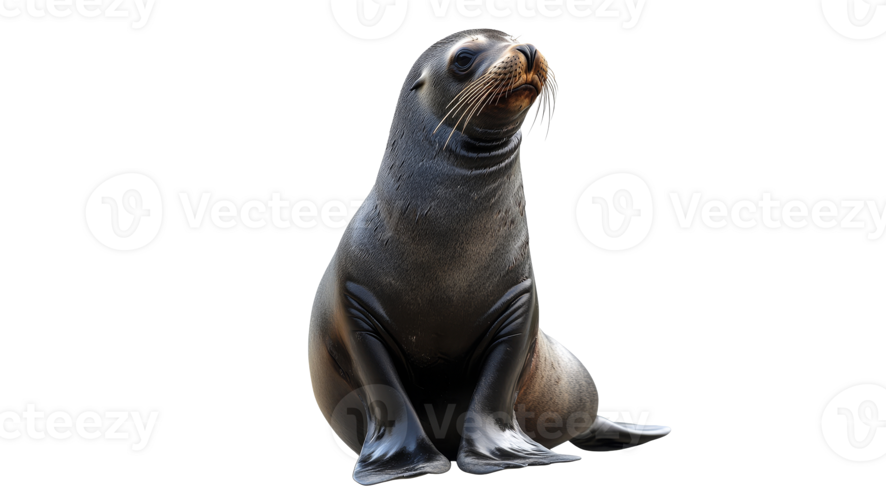 Sea lion resting on a smooth surface by the beach png