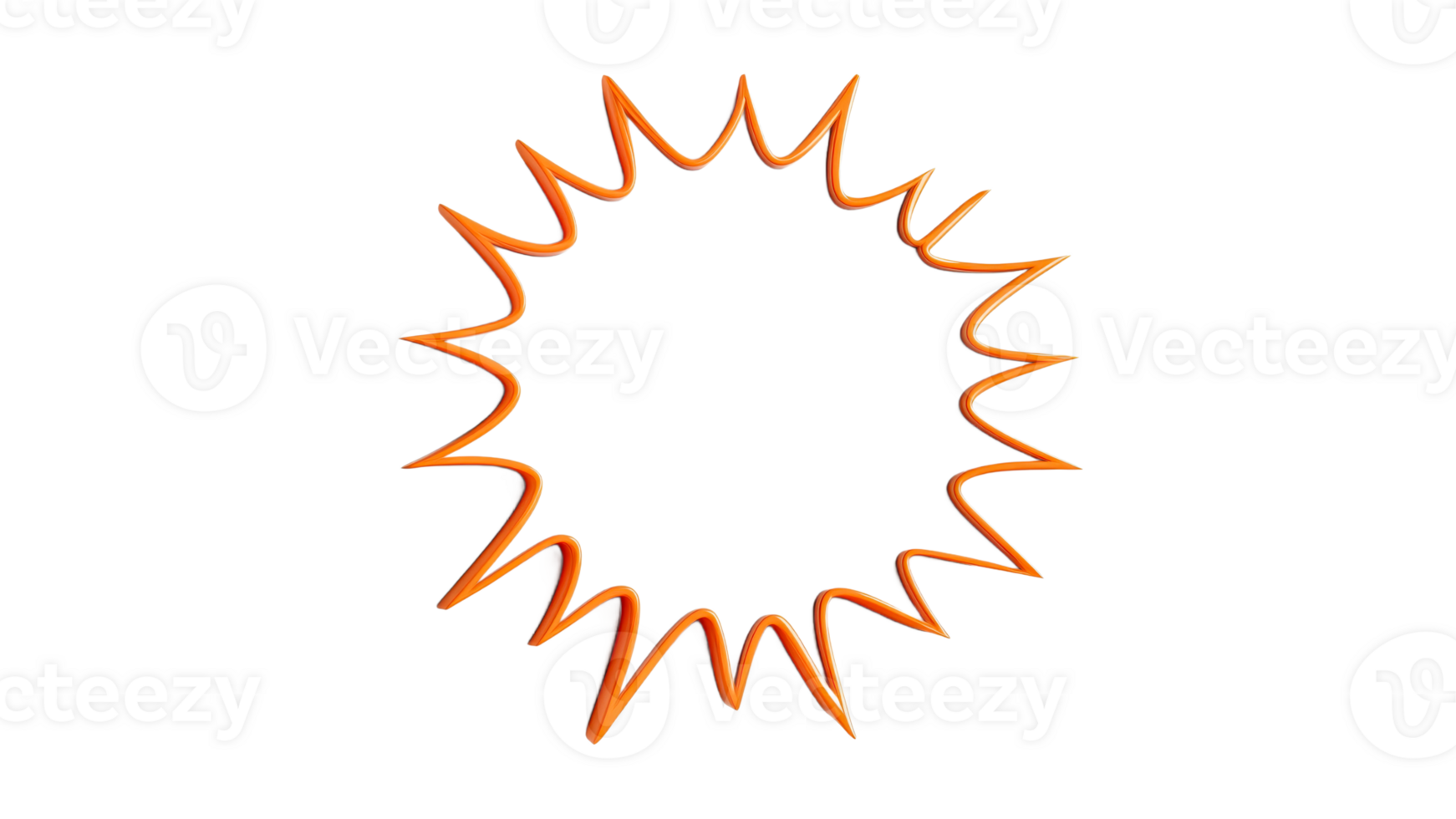 Bright orange sunburst design with sharp edges png
