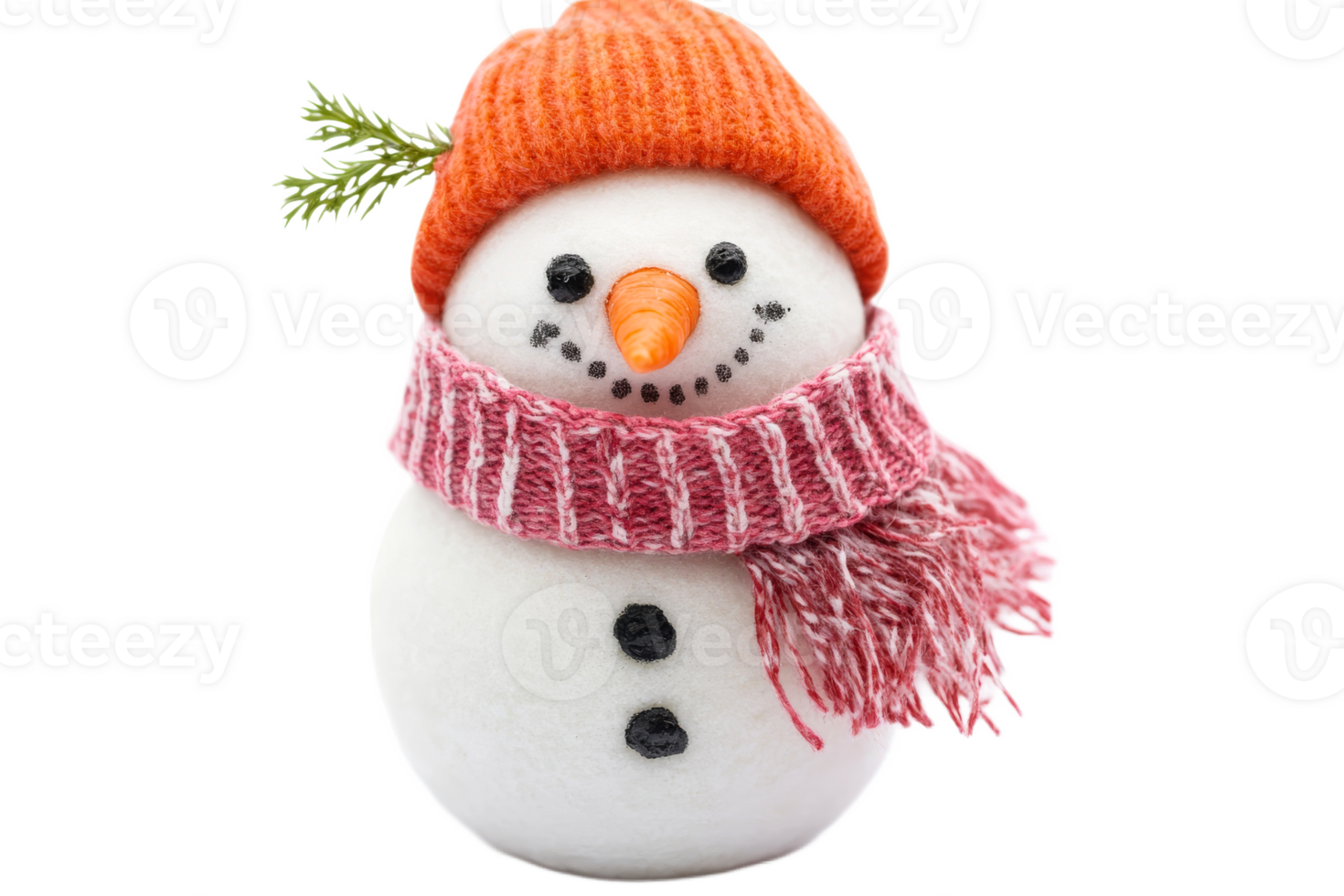 Cute snowman wearing a hat and scarf in winter png