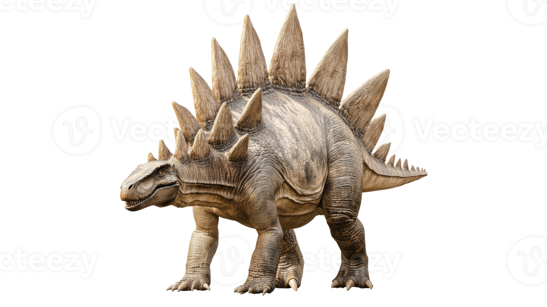 Large dinosaur model with spikes in natural pose png