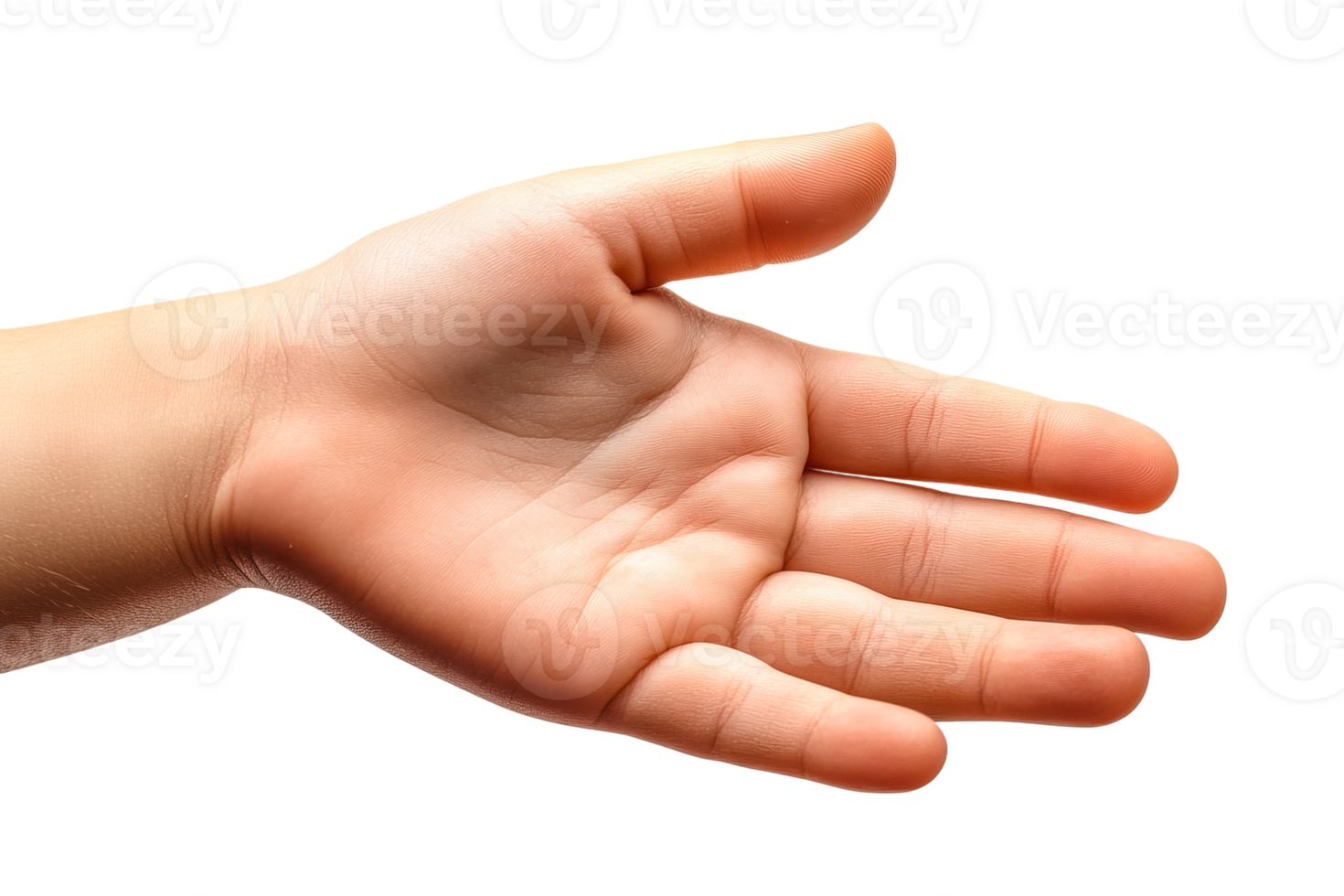 Open hand reaching out for a greeting or help png
