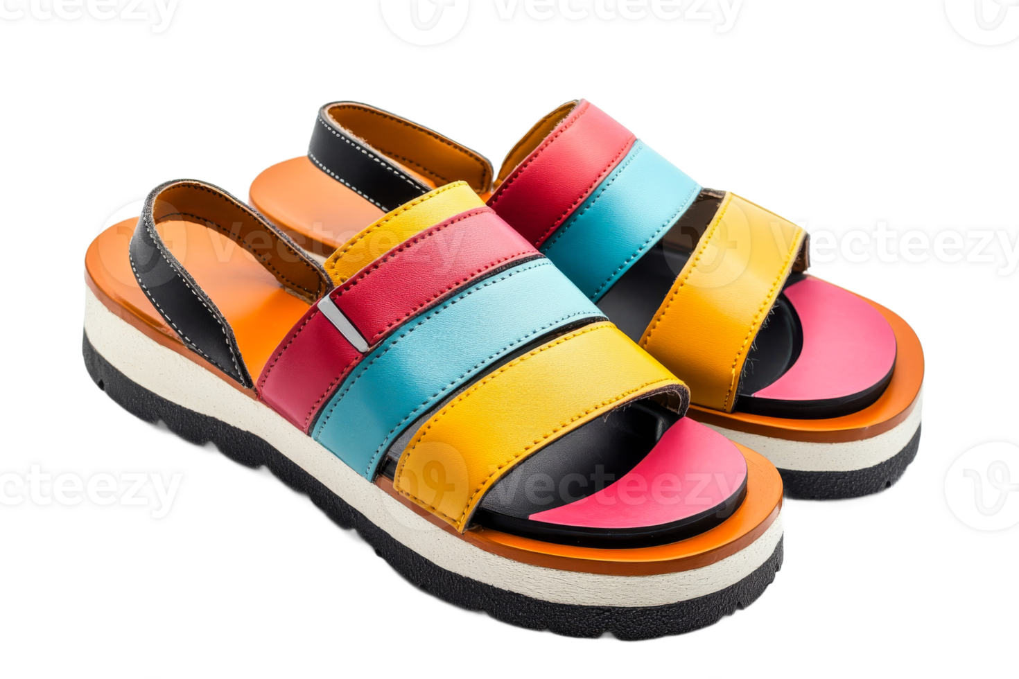 Colorful sandals for casual summer wear png