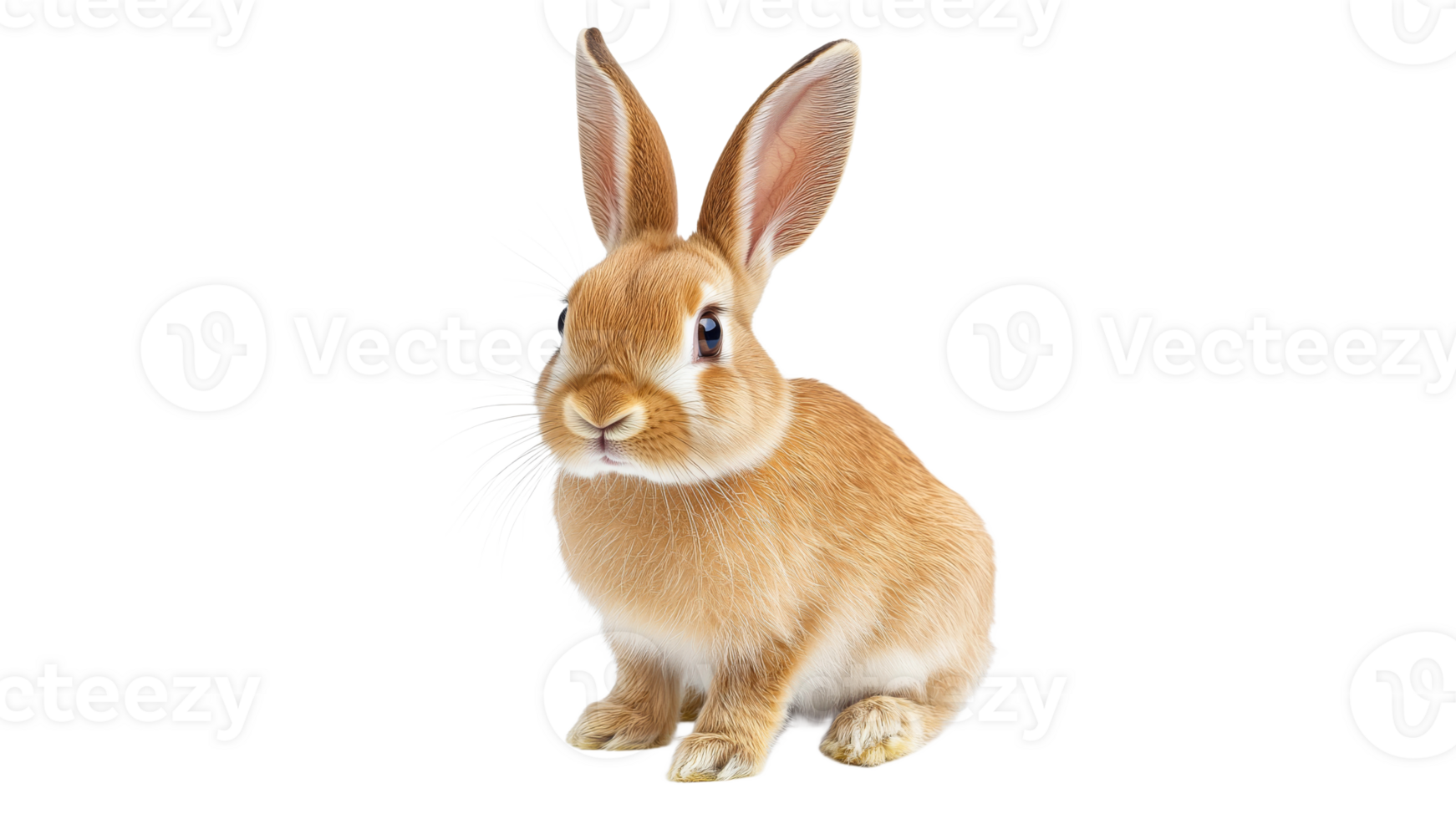Cute brown rabbit sitting quietly at home png