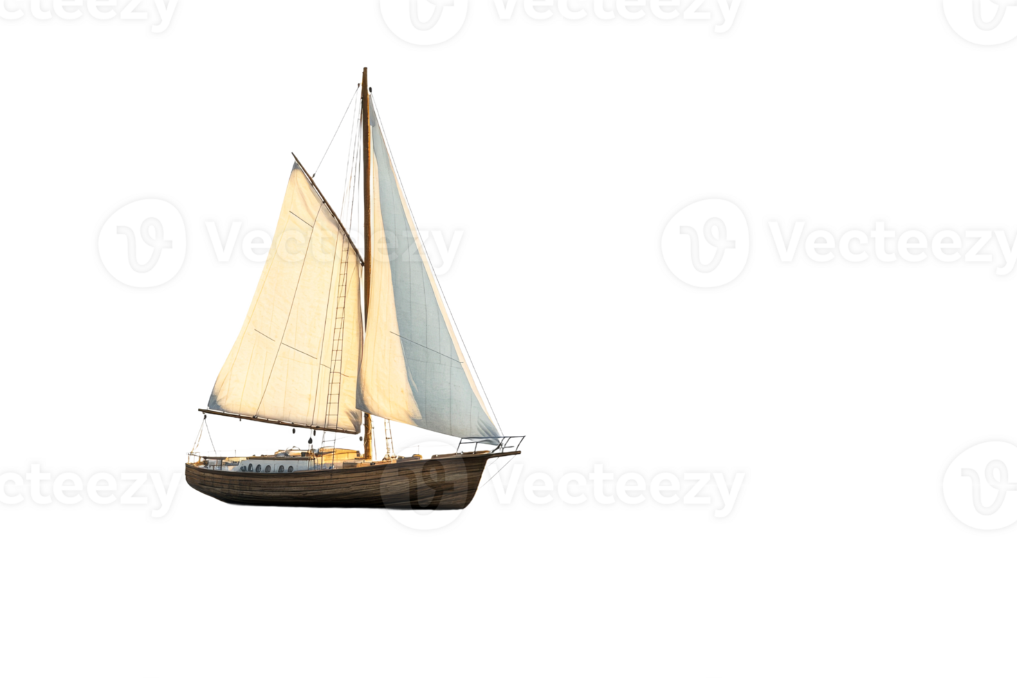 Sailboat gliding on calm daylight waters png