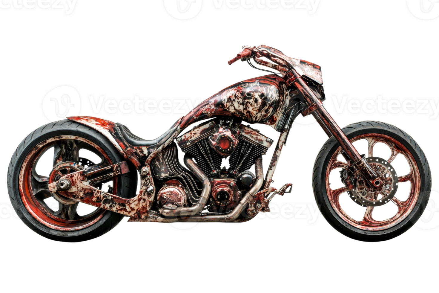 Custom motorcycle design with a unique paint job png