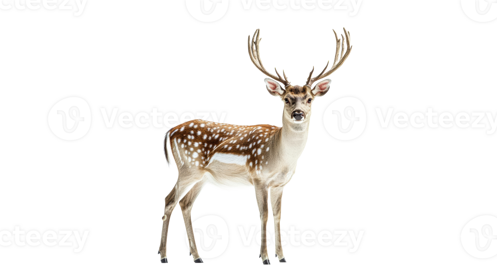 Majestic deer with antlers standing gracefully png