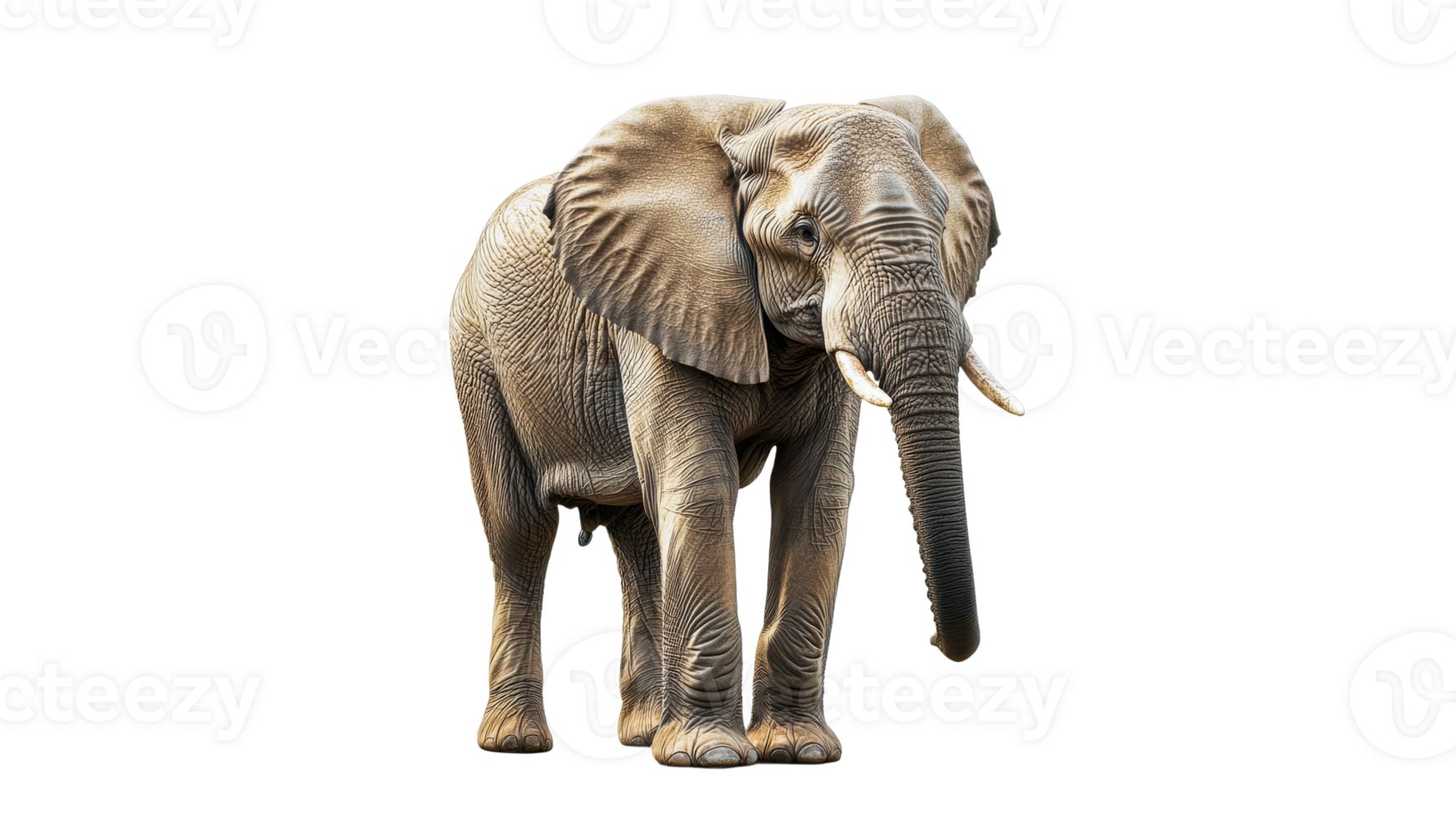 Elephant standing in a natural pose in daylight png