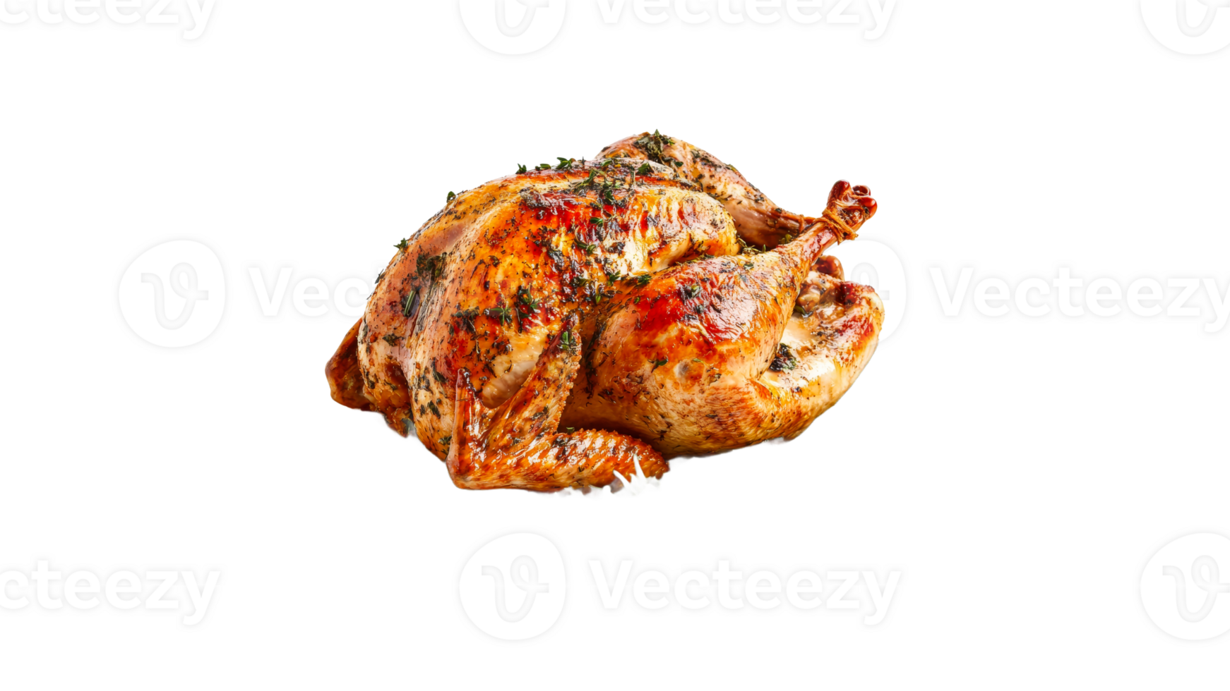 Roasted chicken with herbs ready for serving png