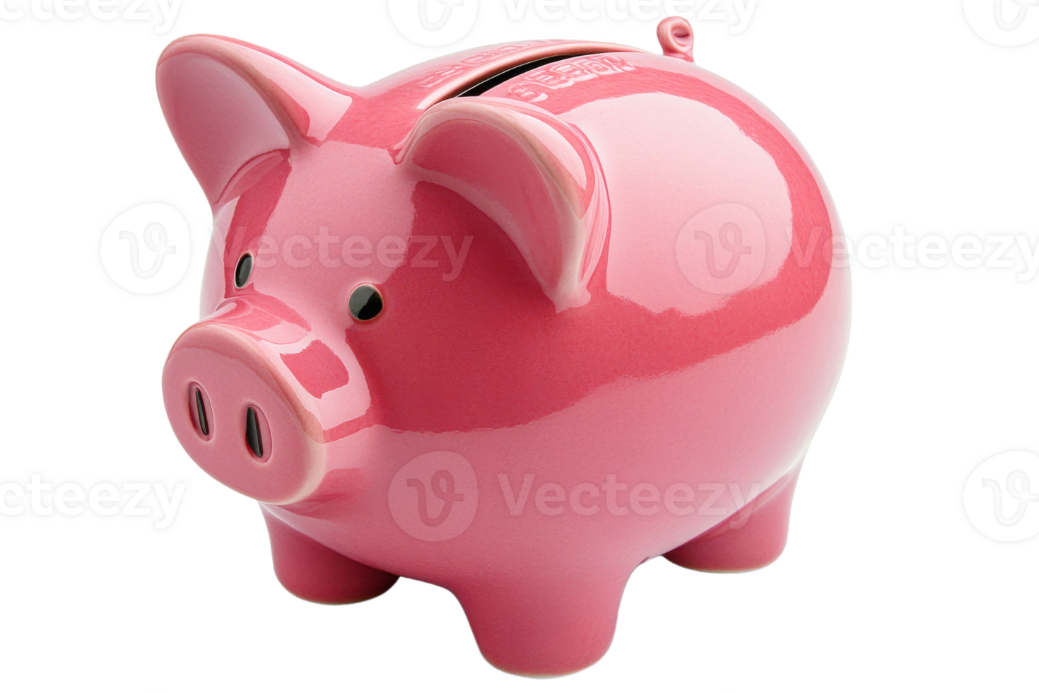 Cute pink piggy bank for saving coins png