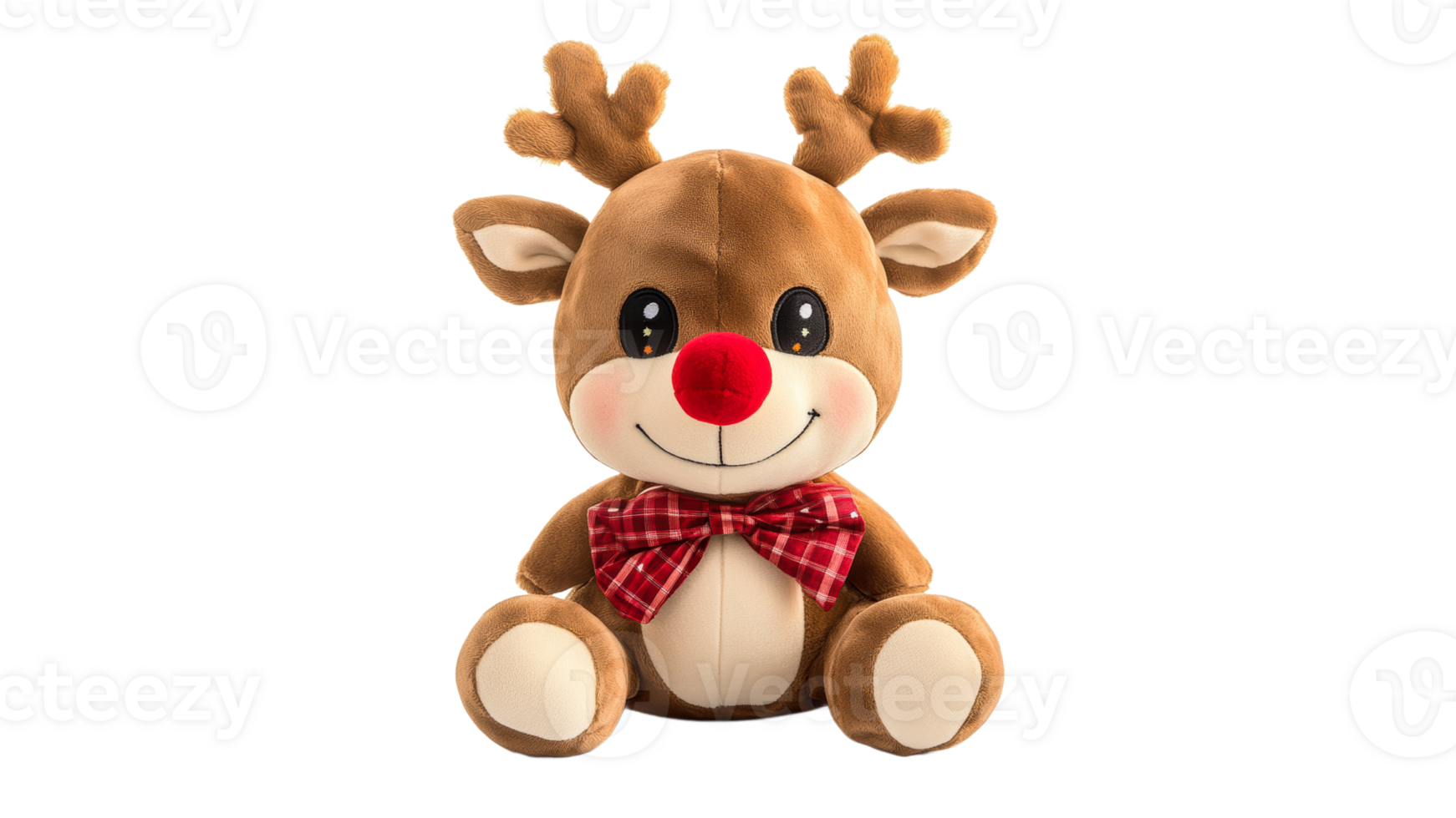 Cute plush reindeer toy with bright features png
