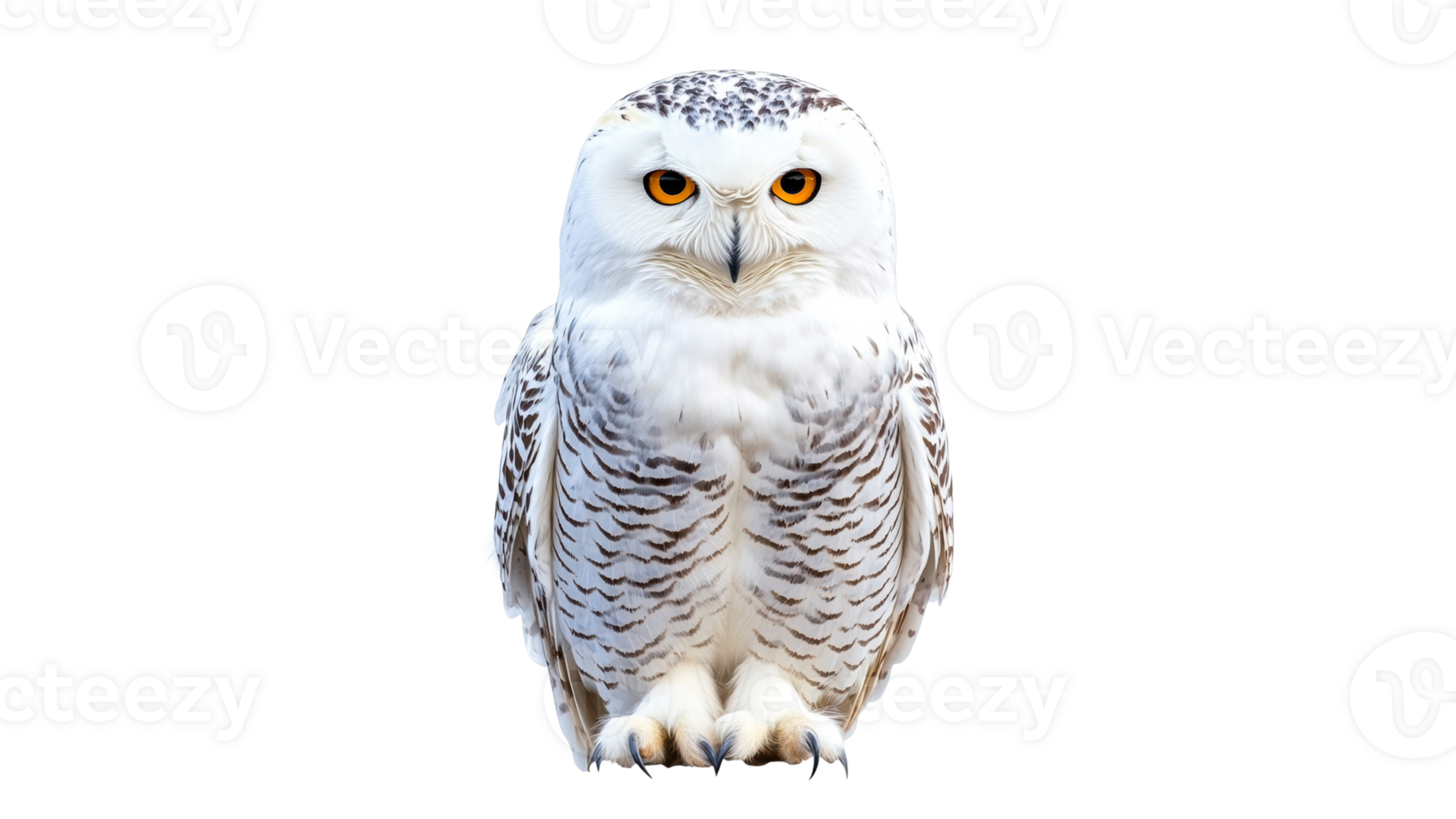 Snowy owl perched on a branch in winter png