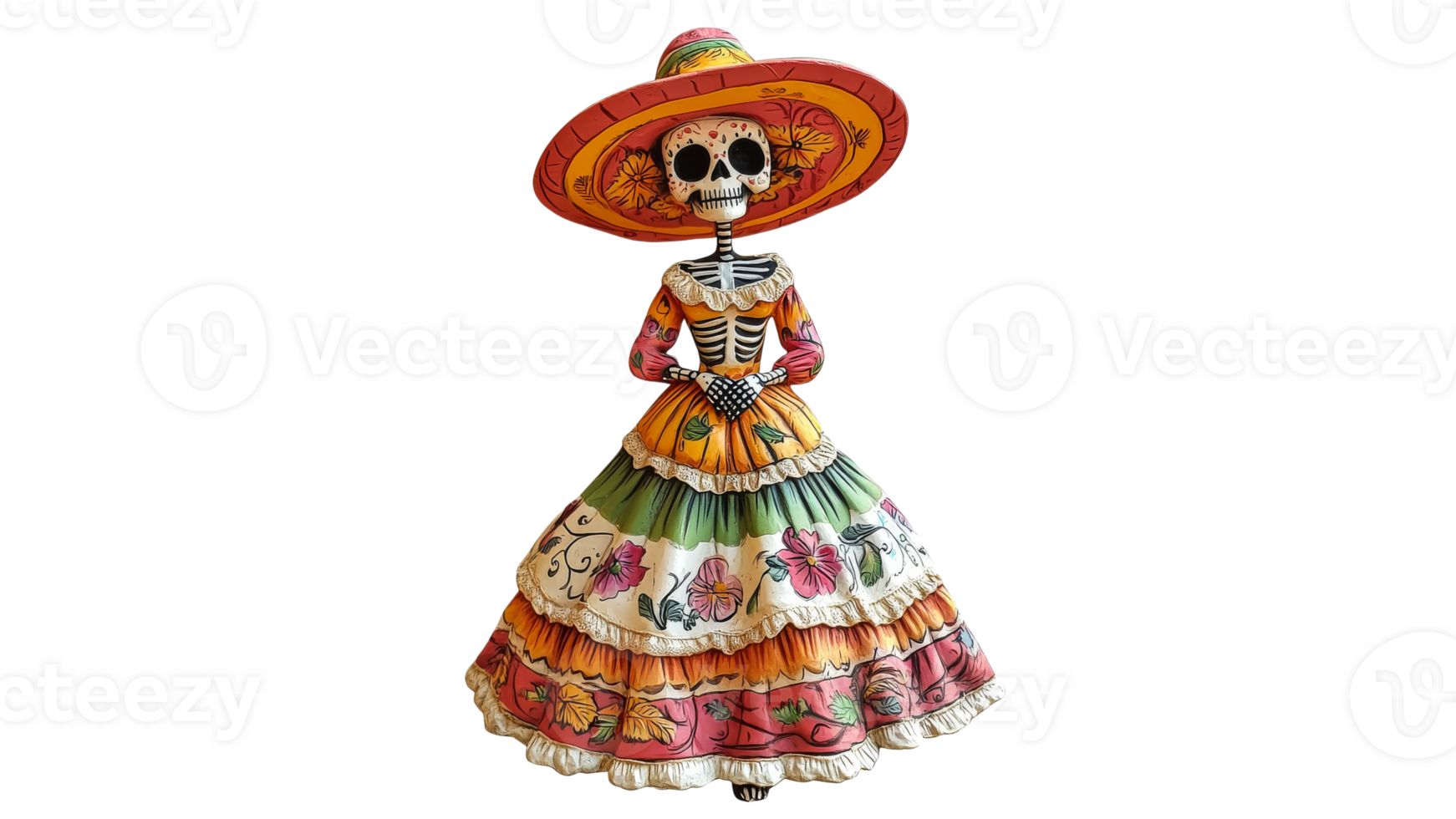 Colorful skeleton honors tradition png