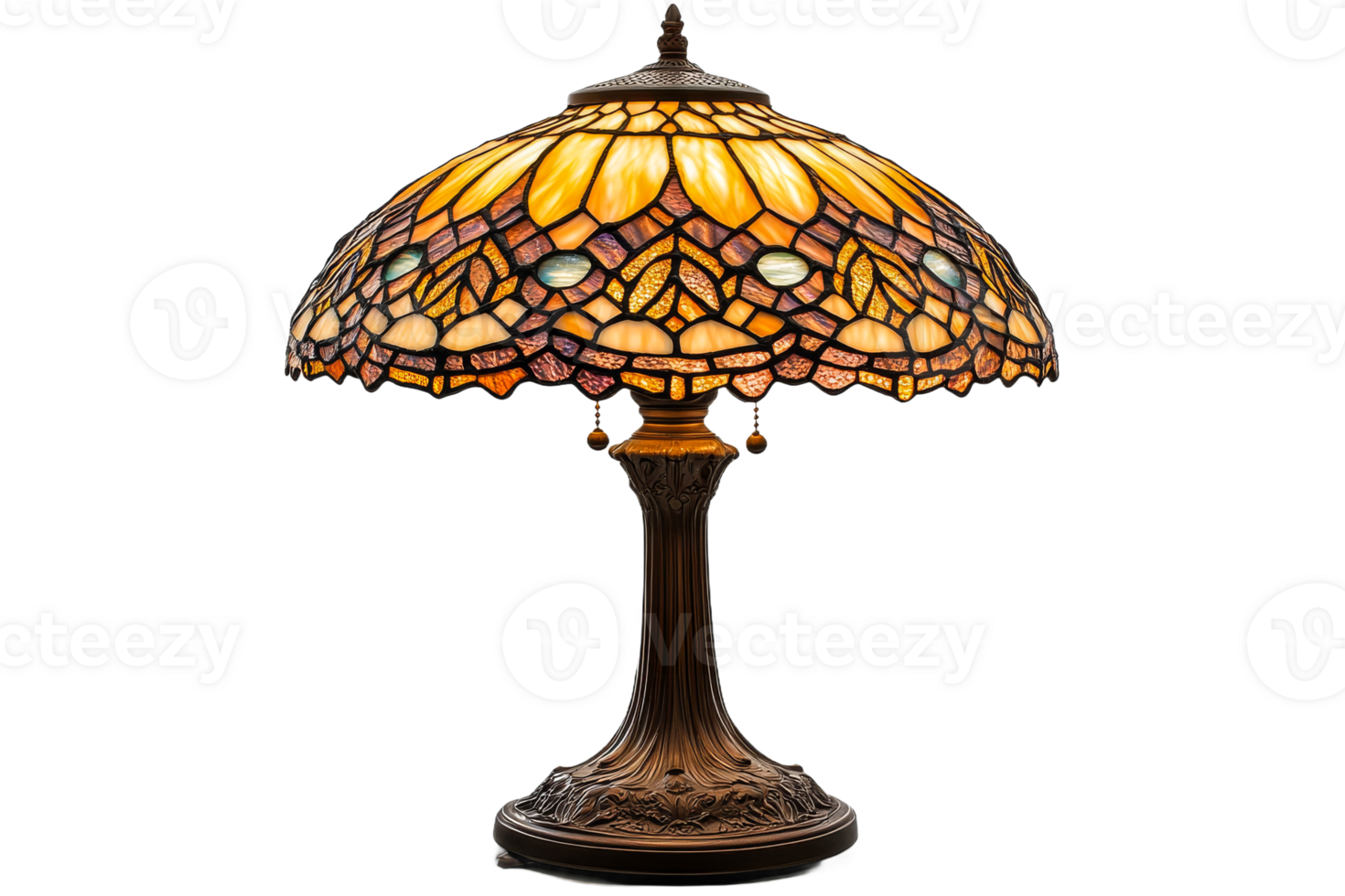 Elegant stained glass lamp enhancing home decor png
