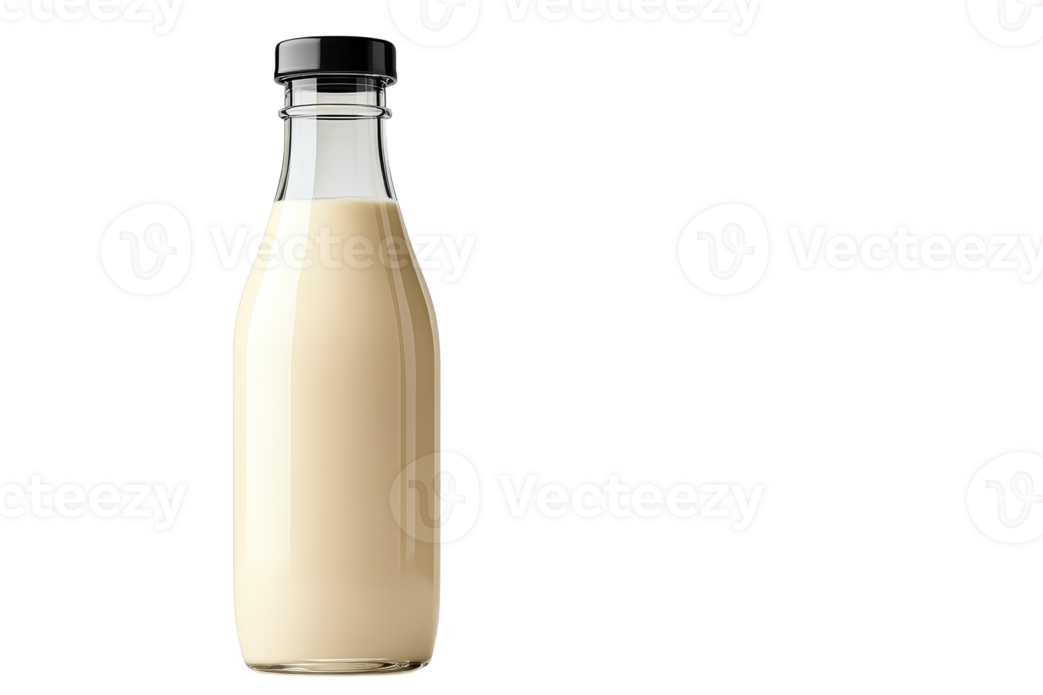 Freshly poured milk in a glass bottle on display png