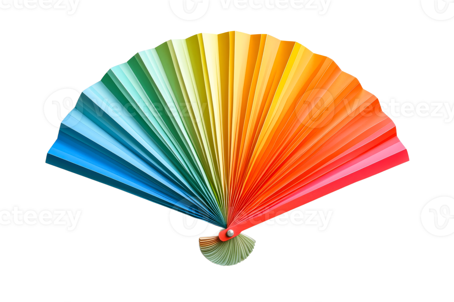 Colorful fan showcasing a rainbow spectrum design png