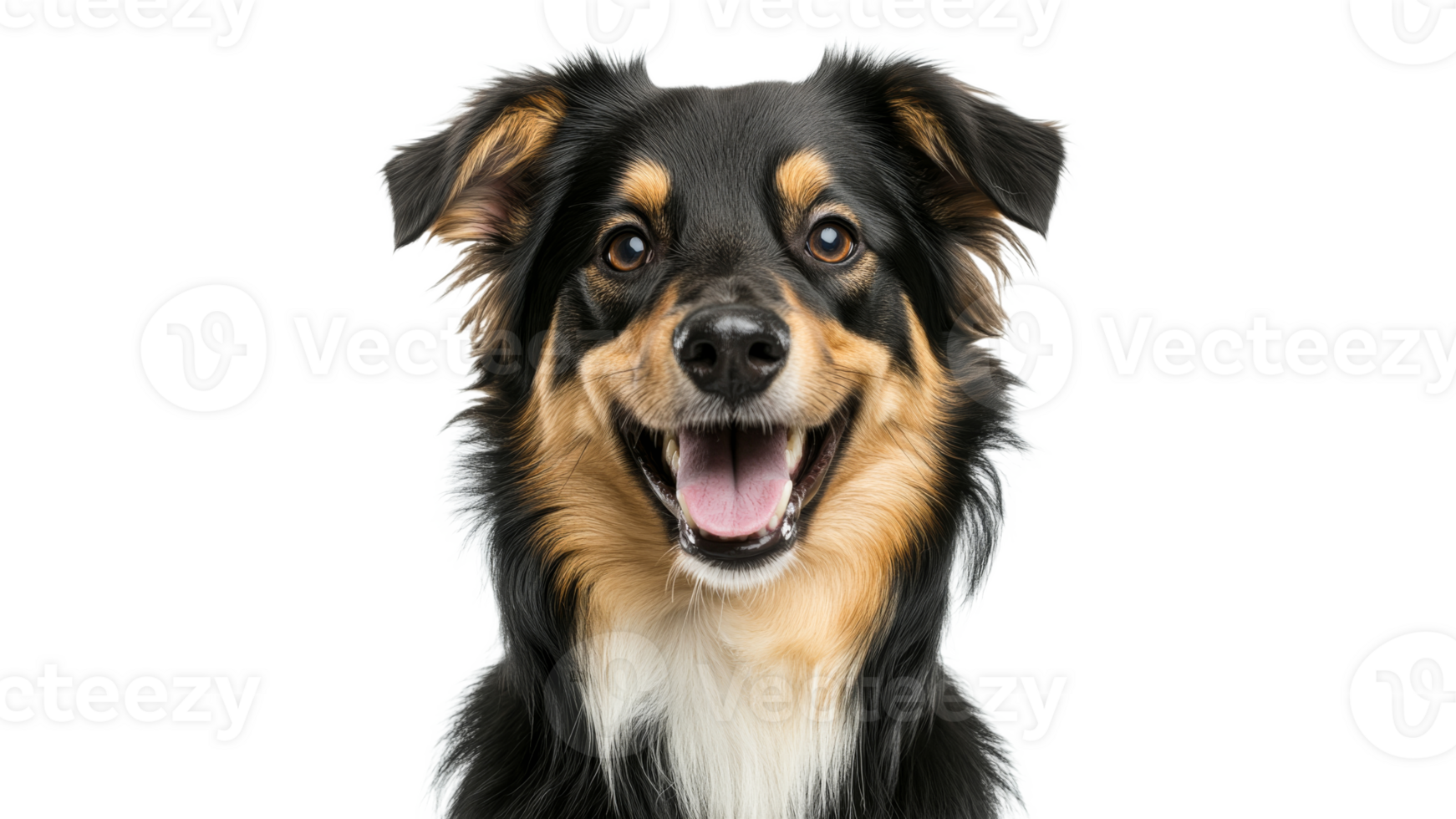 Happy dog with bright expression and shiny coat png