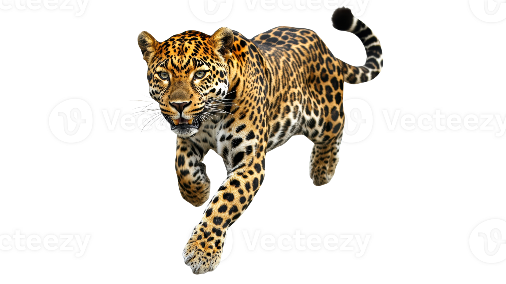 Running leopard in a natural habitat png