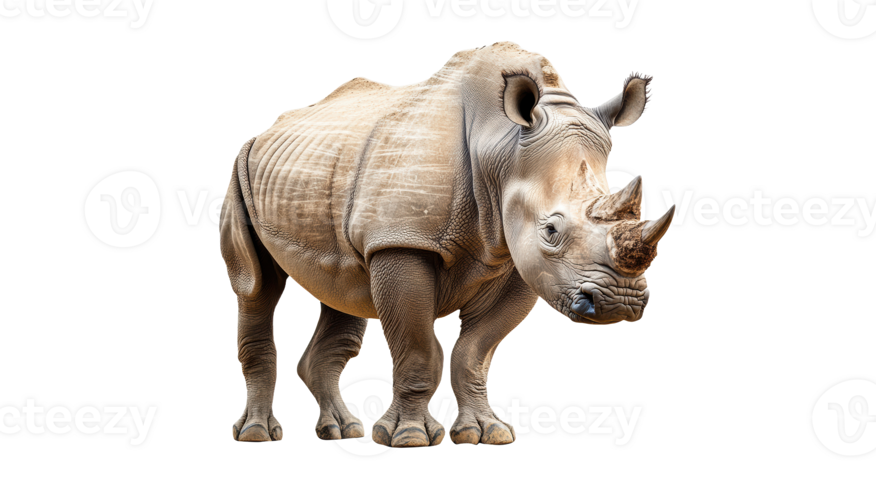 Rhino standing on a white background png