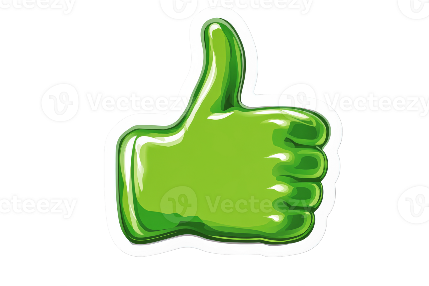 Green thumbs up hand gesture for positive feedback png