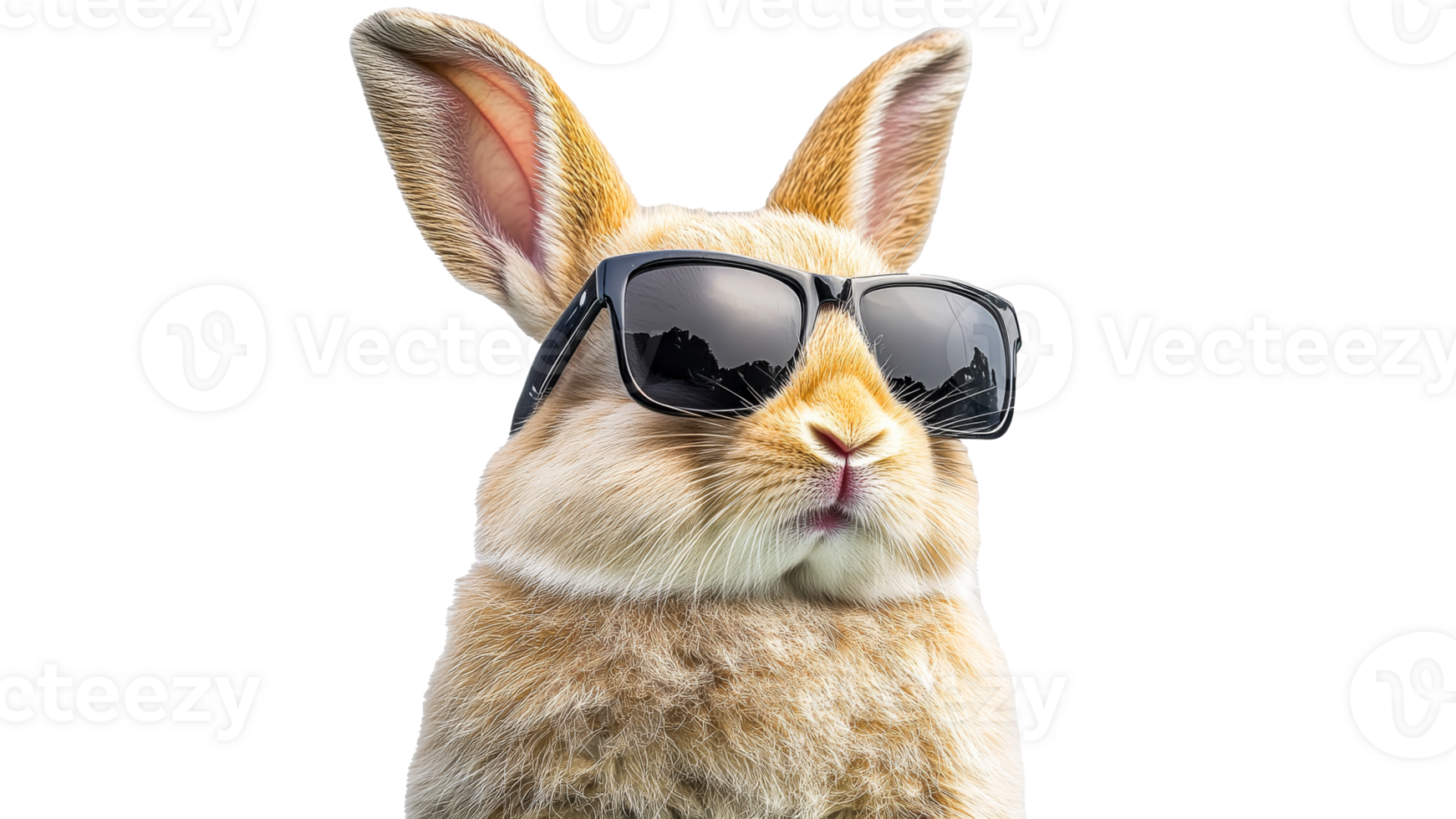 Sunglass wearing rabbit enjoys sun png