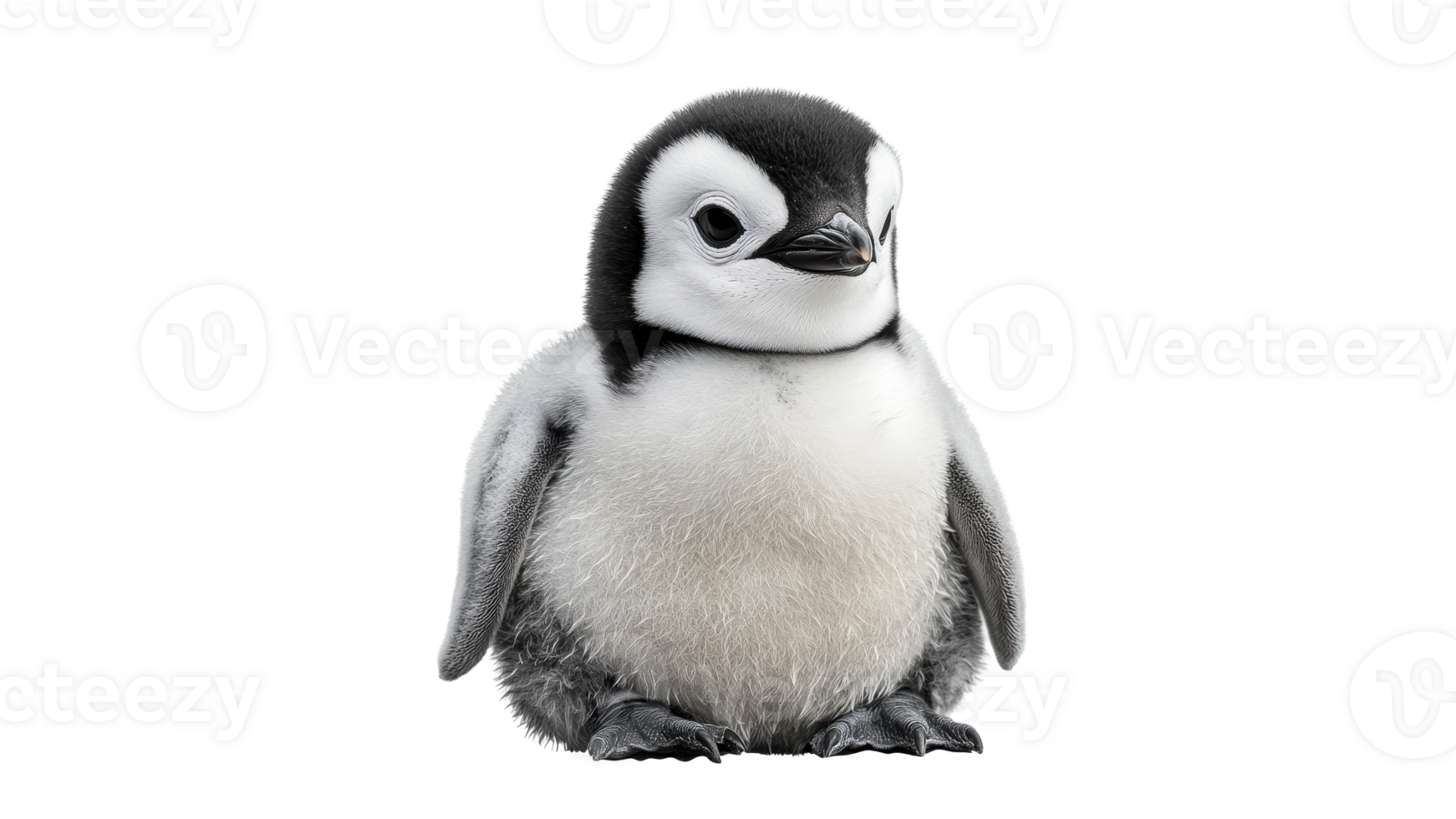 Young penguin resting on white background png