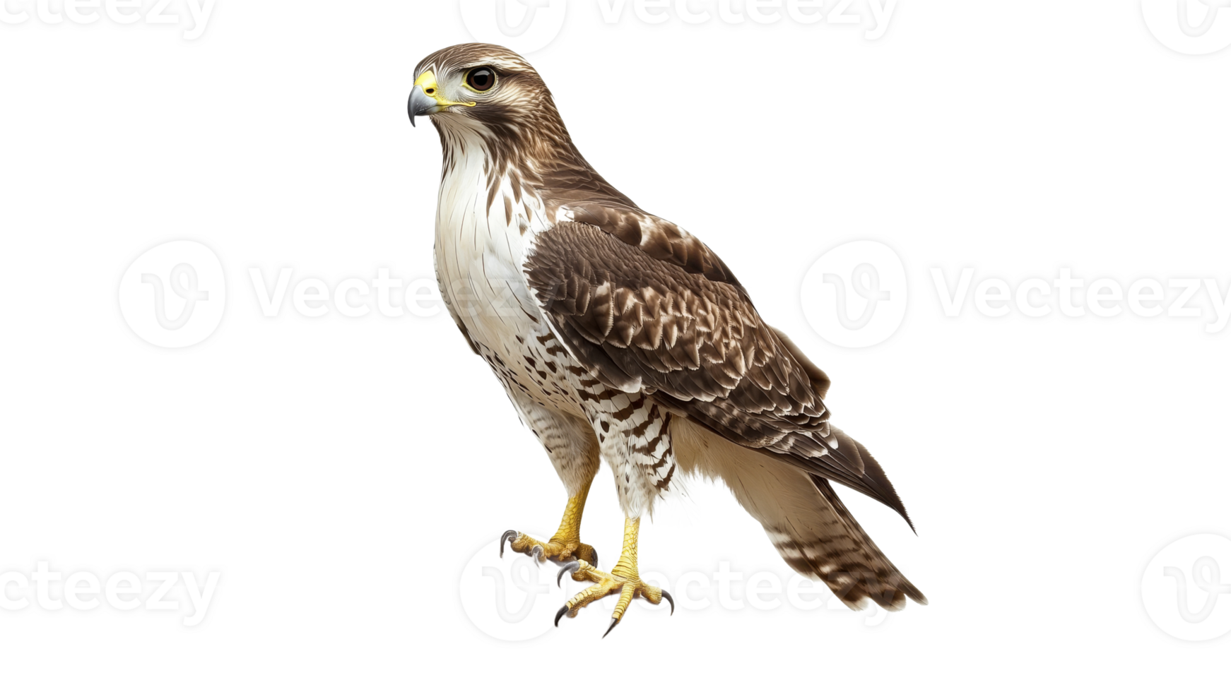 Majestic hawk poised for flight in natural habitat png