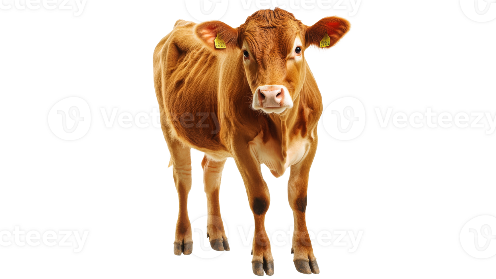 Brown calf standing in a bright setting png