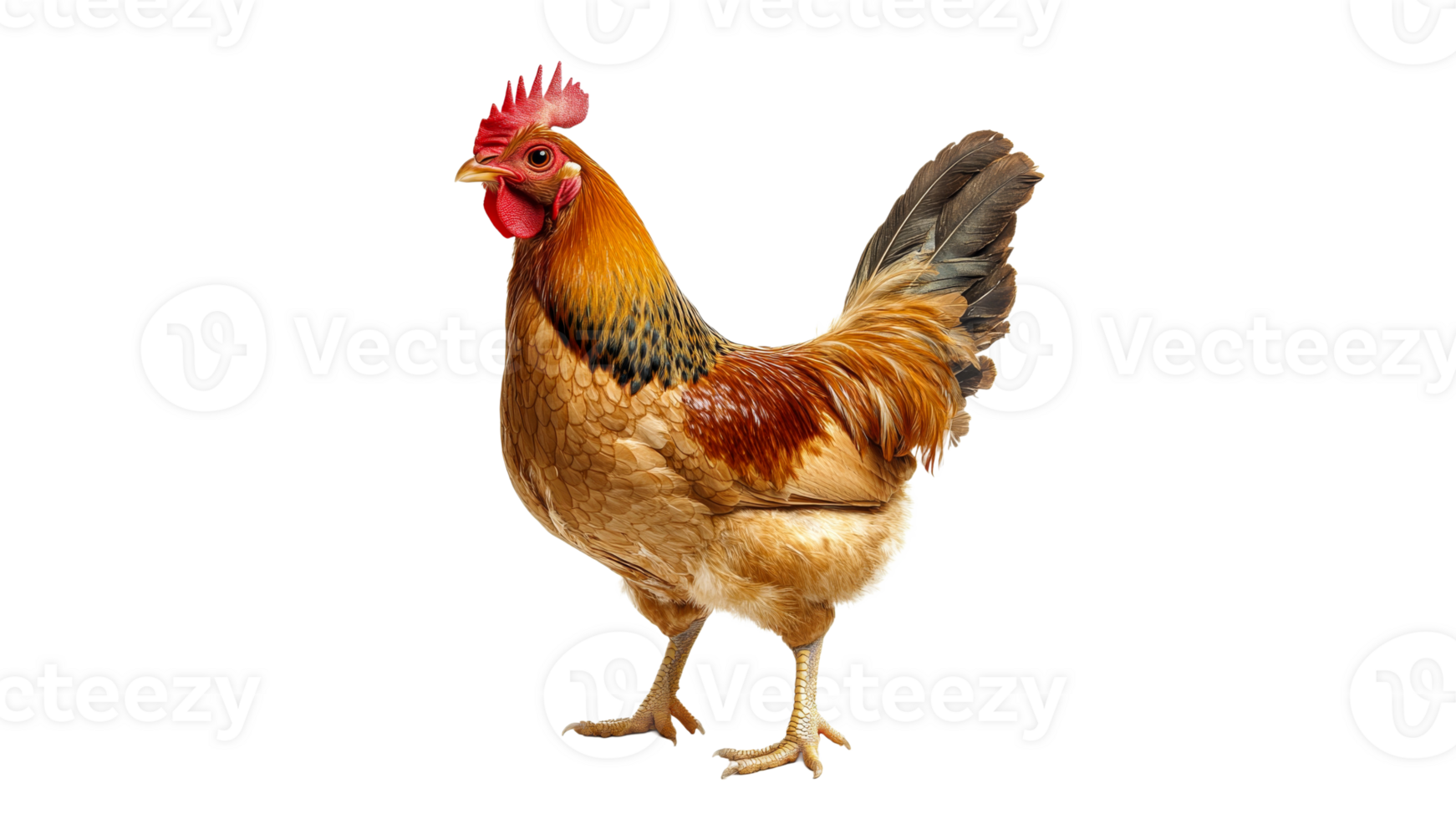 Proud rooster on white background png