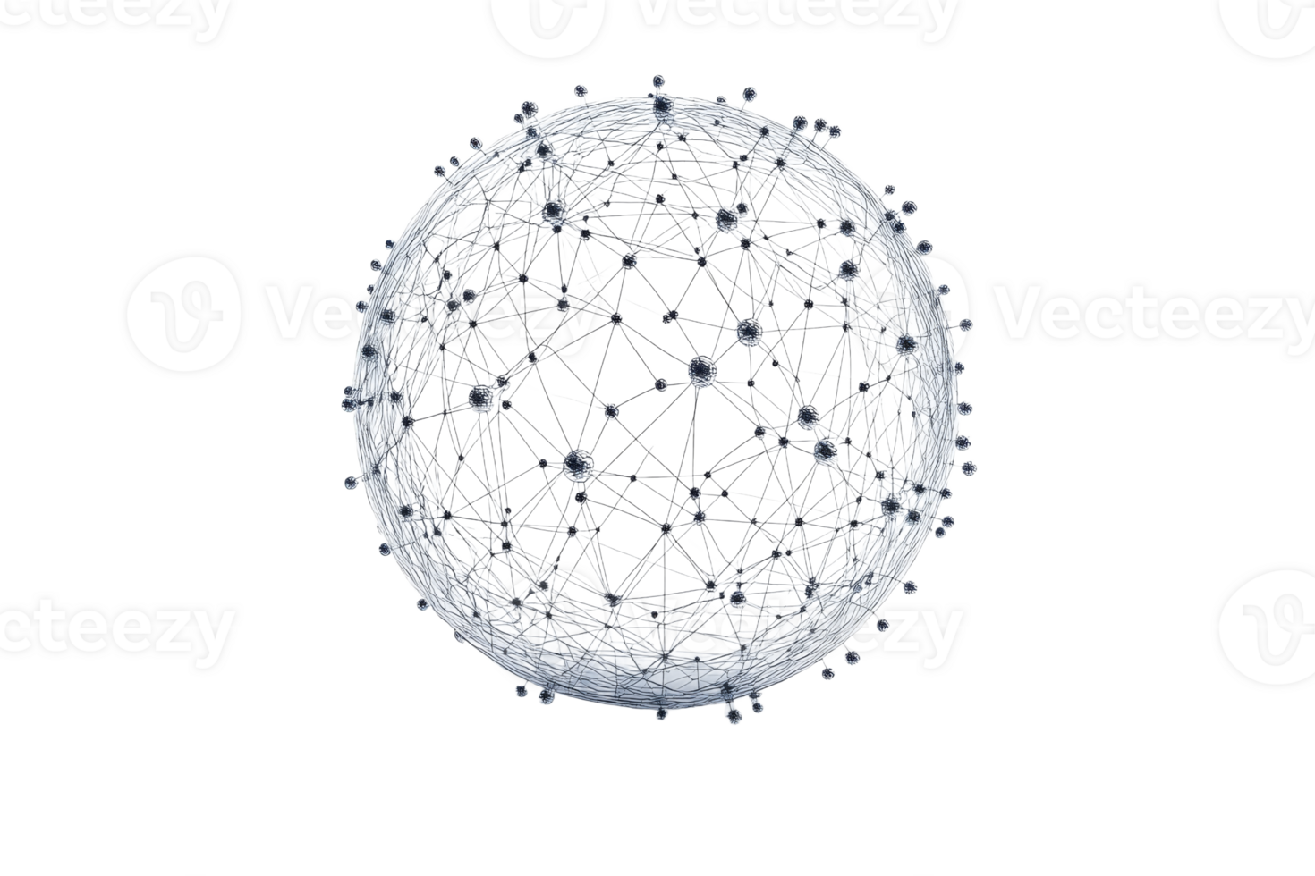 Visual representation of a networked sphere model png