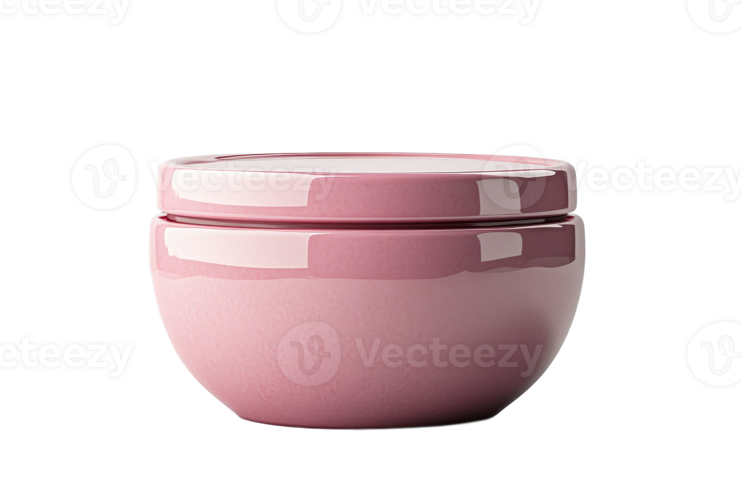 Stylish ceramic bowl in soft pink color png