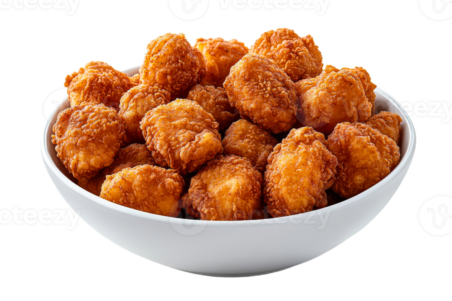 Crispy fried chicken bites served in a bowl png