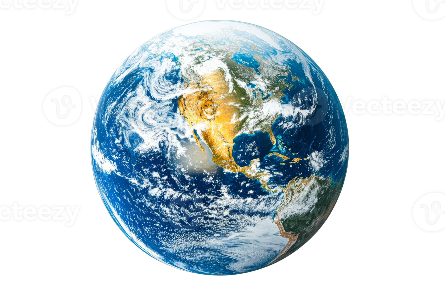 Earth from space, focusing on North America png