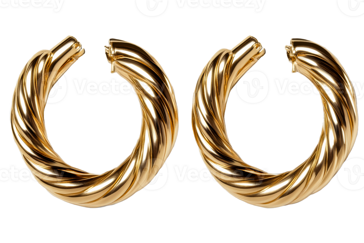 Chic twisted gold hoop earrings png