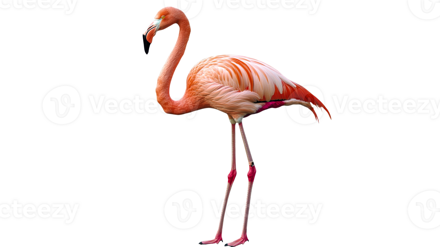 Graceful pink flamingo in bright scene png