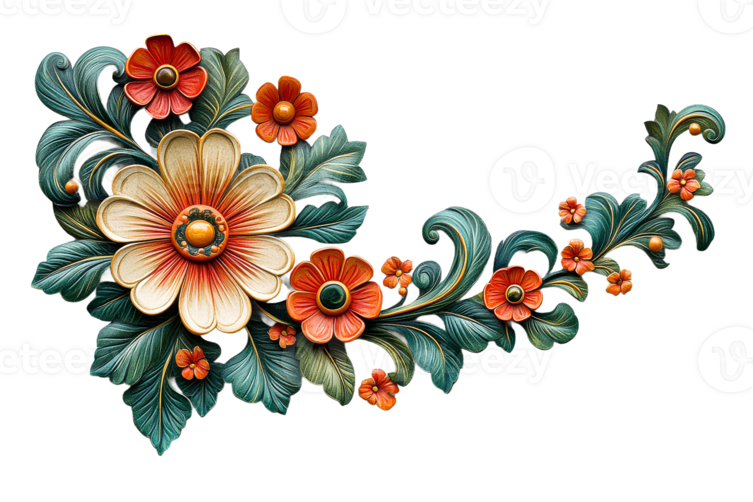 Vibrant floral decorative design png
