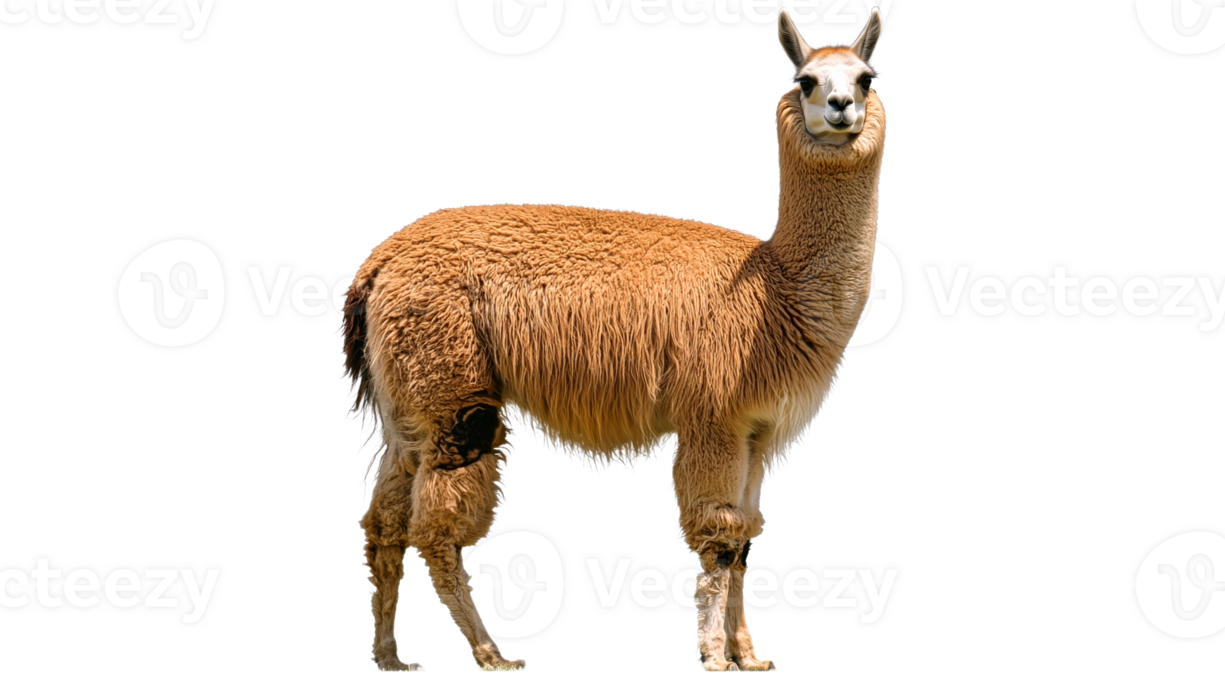 Unique appearance of a llama in bright setting png