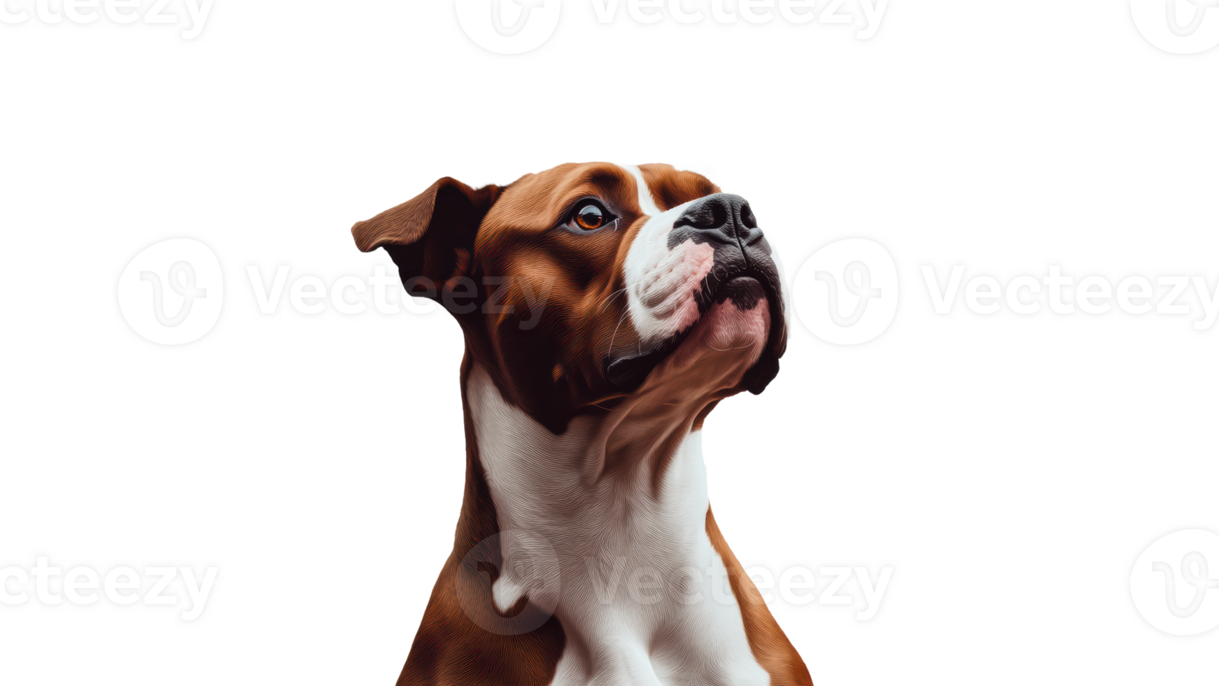 Boxer dog displaying pride in a studio setting png