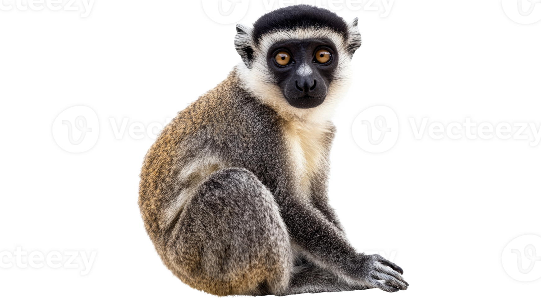 Curious primate on white background png