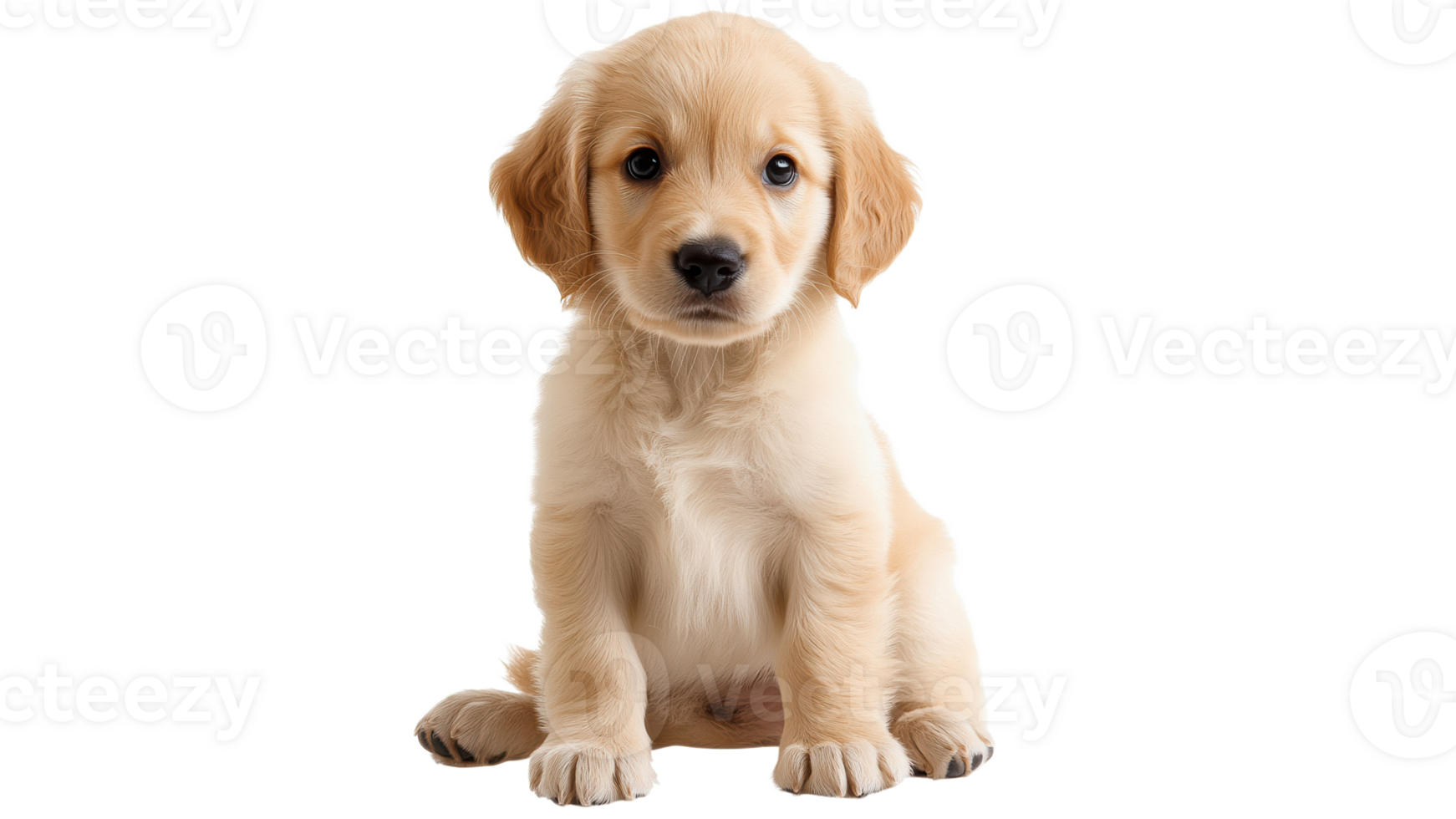 Golden retriever puppy on white background png